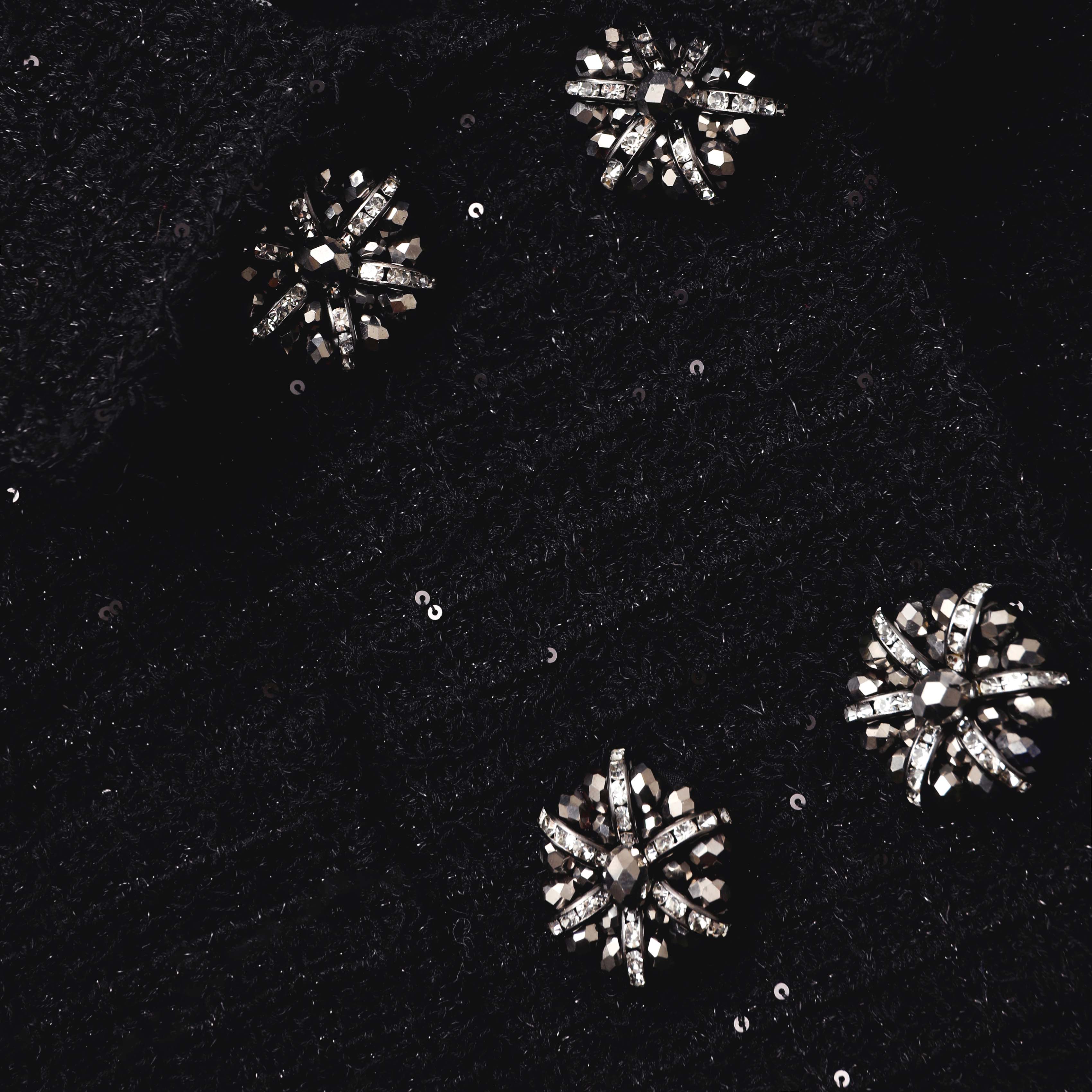 Black Textured Knit Peplum Midi Dress - Image 5