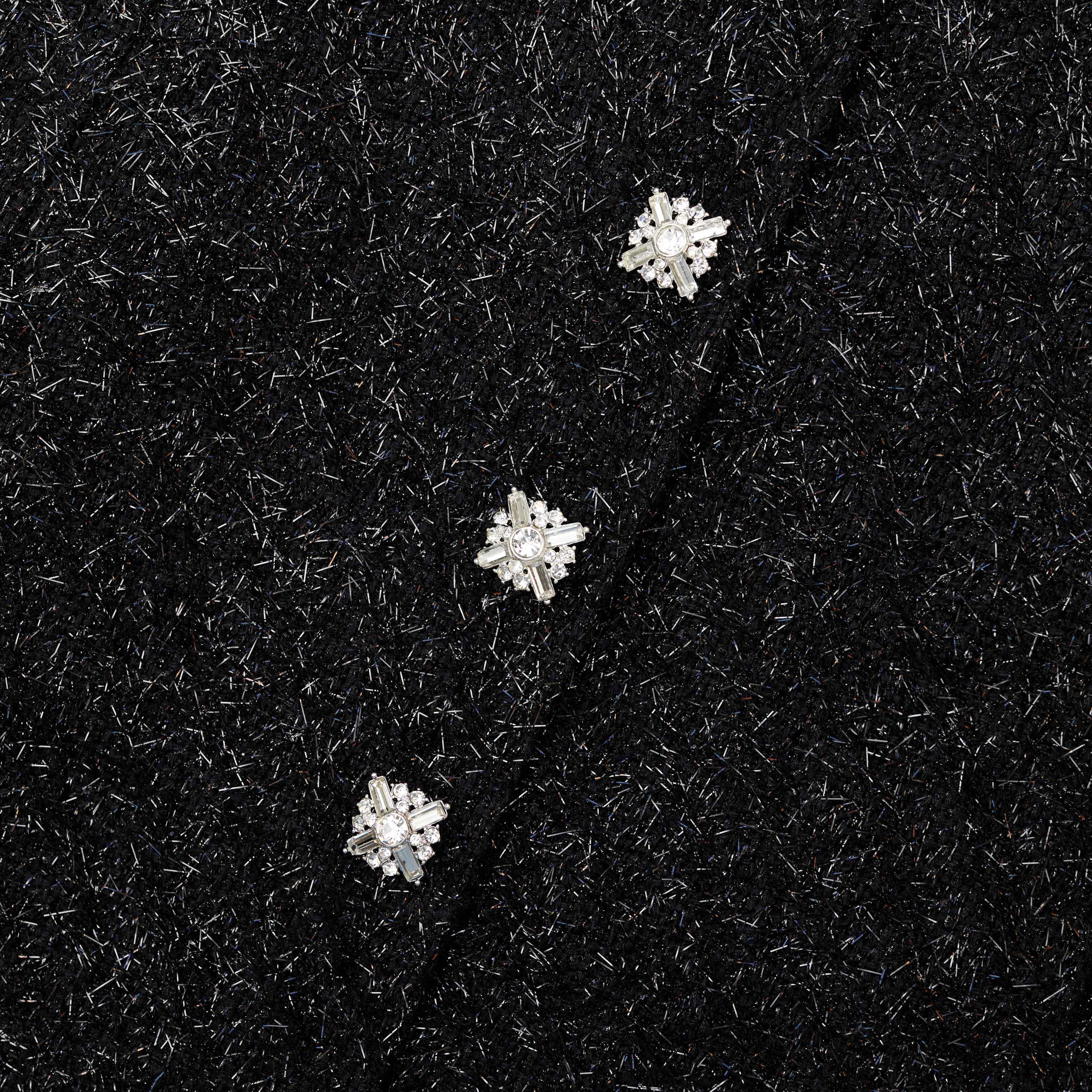 Black Tinsel Boucle Buttoned Midi Dress - Image 5