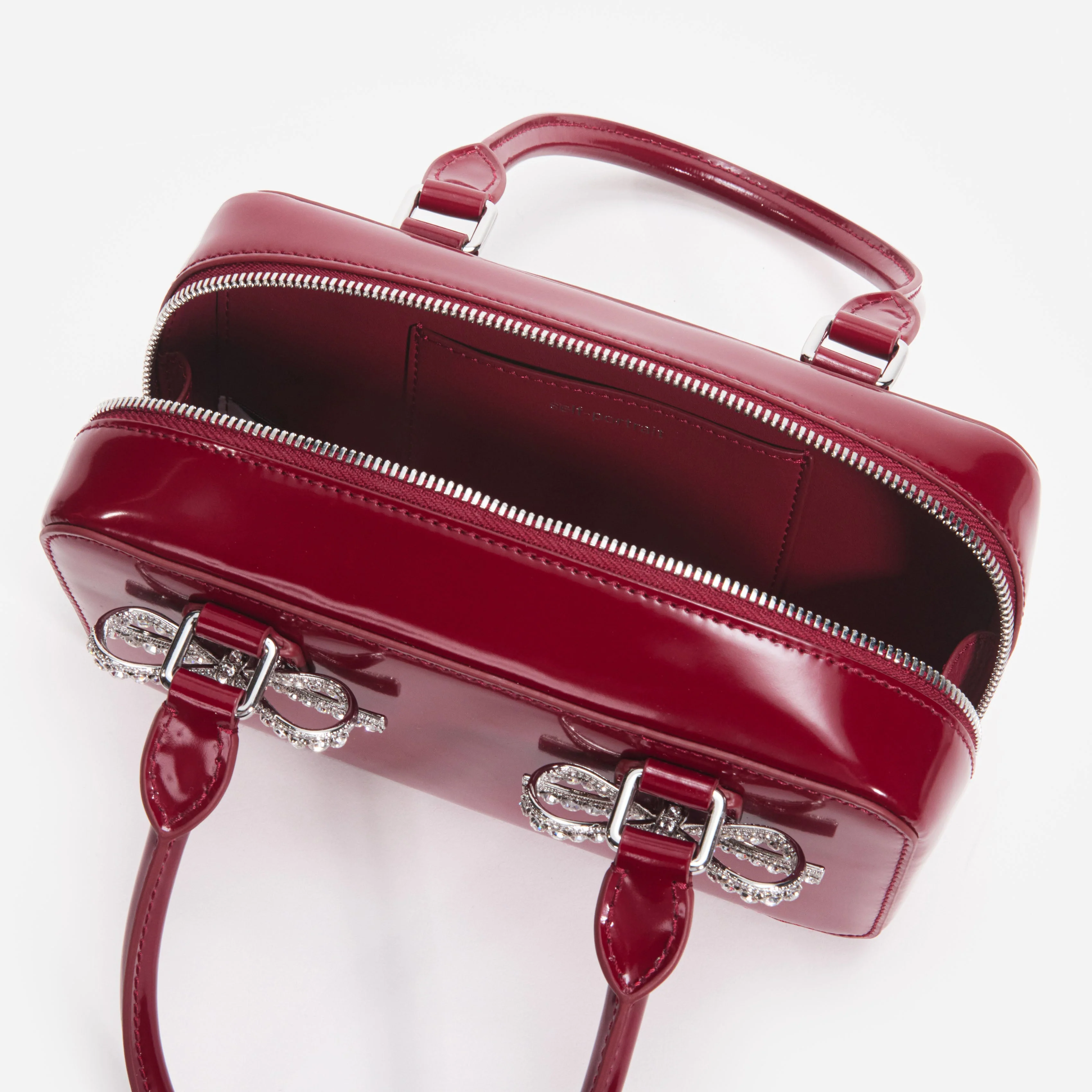 Burgundy Leather Mini Tote Bag - Image 4