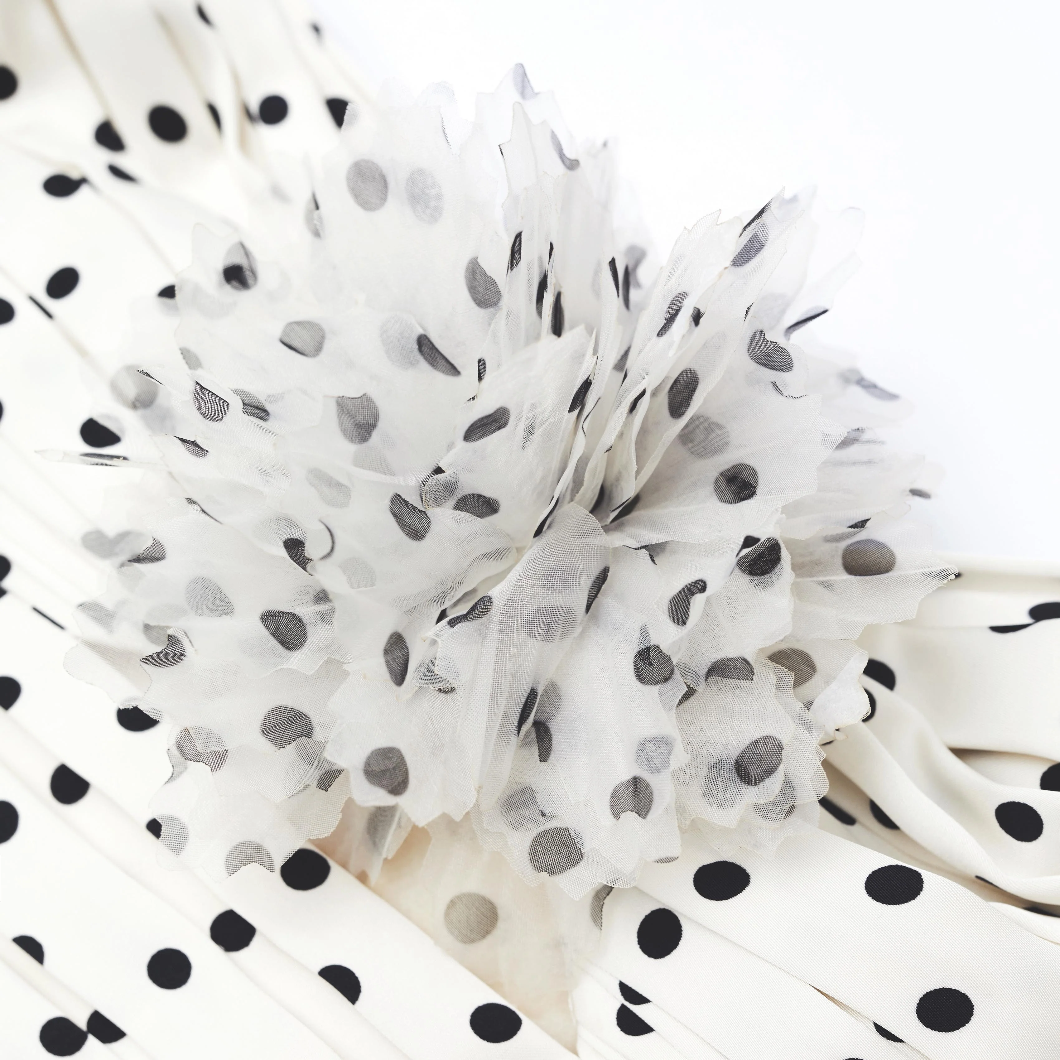 Cream Polka Dot Tiered Midi Dress - Image 5