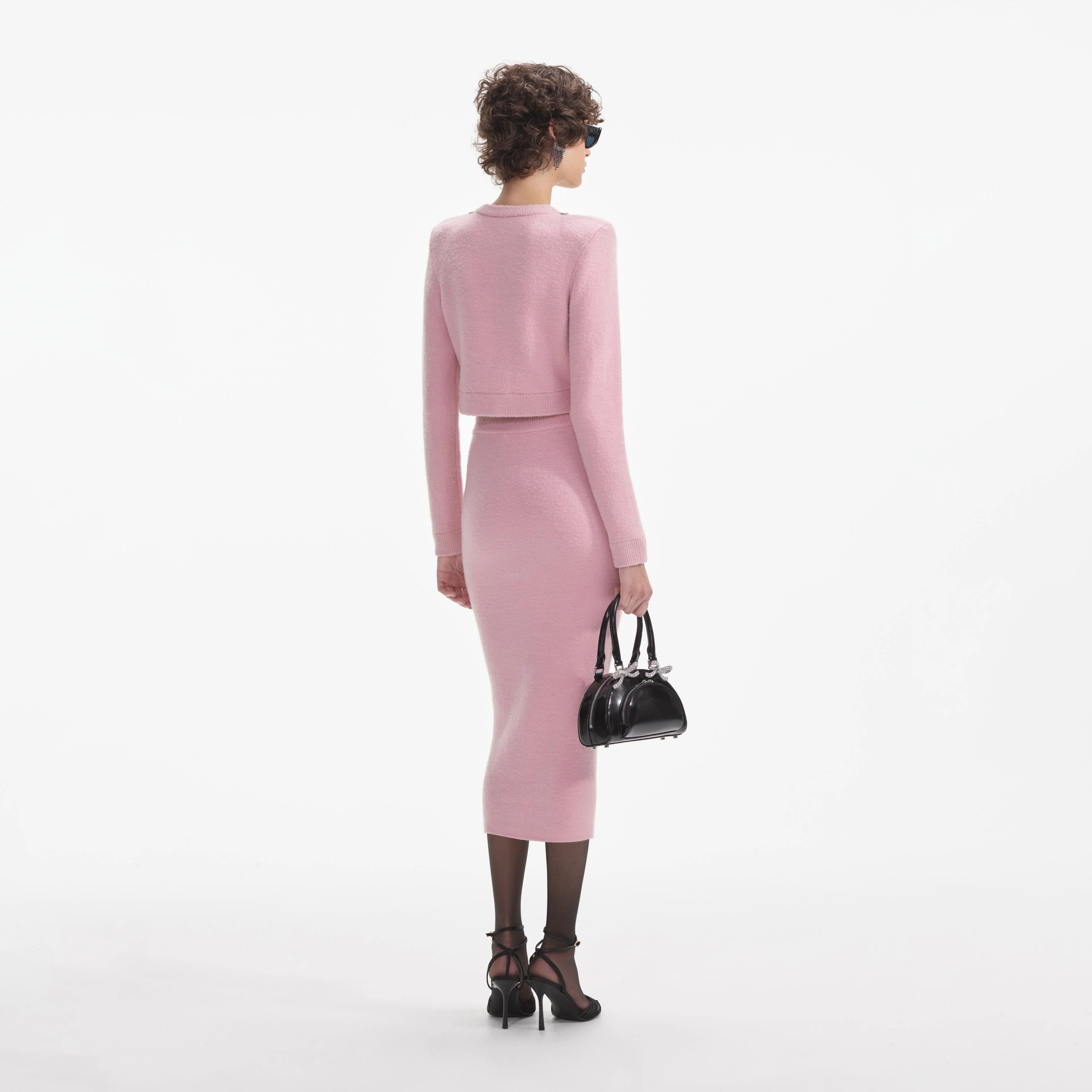 Pink Embellished Knit Midi Skirt - Image 3
