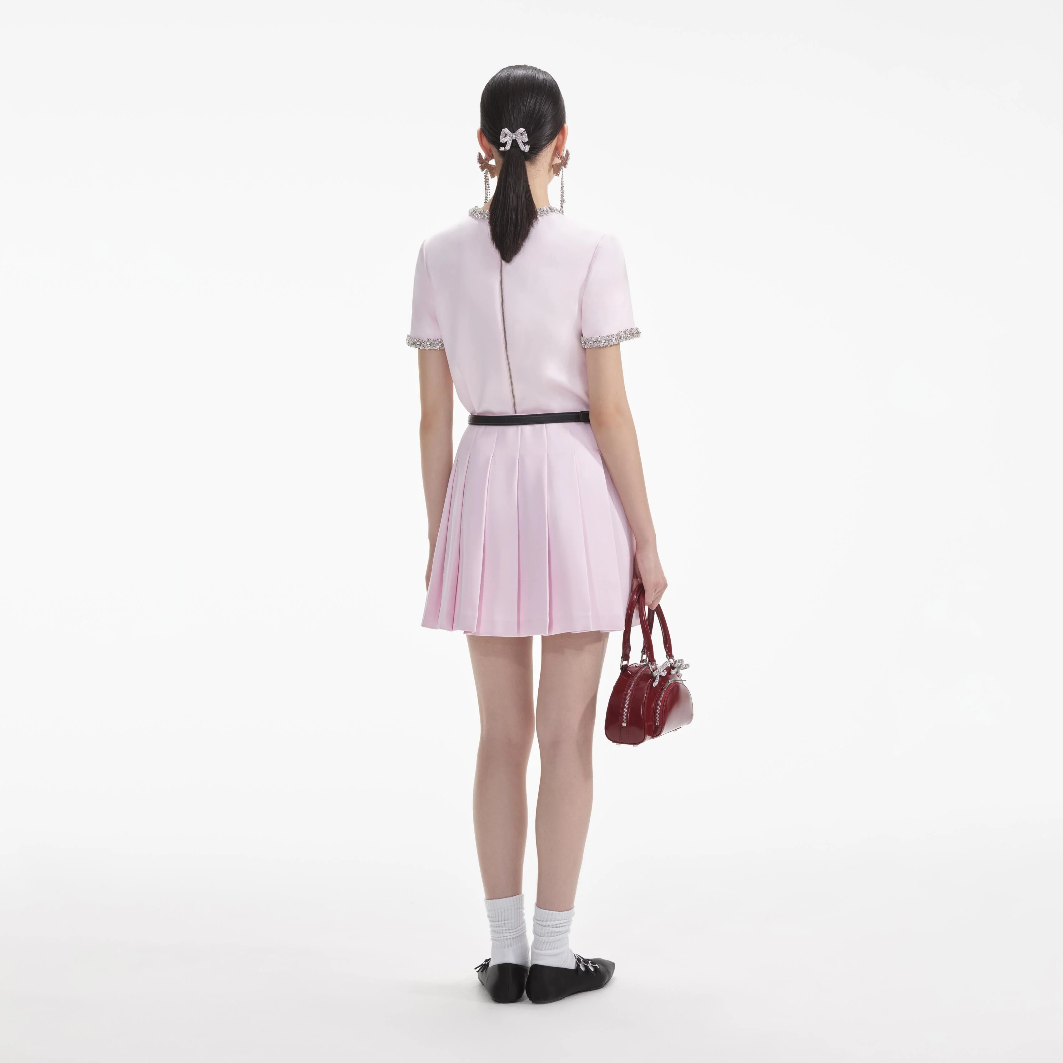 Pink Satin Embellished Top - Image 3