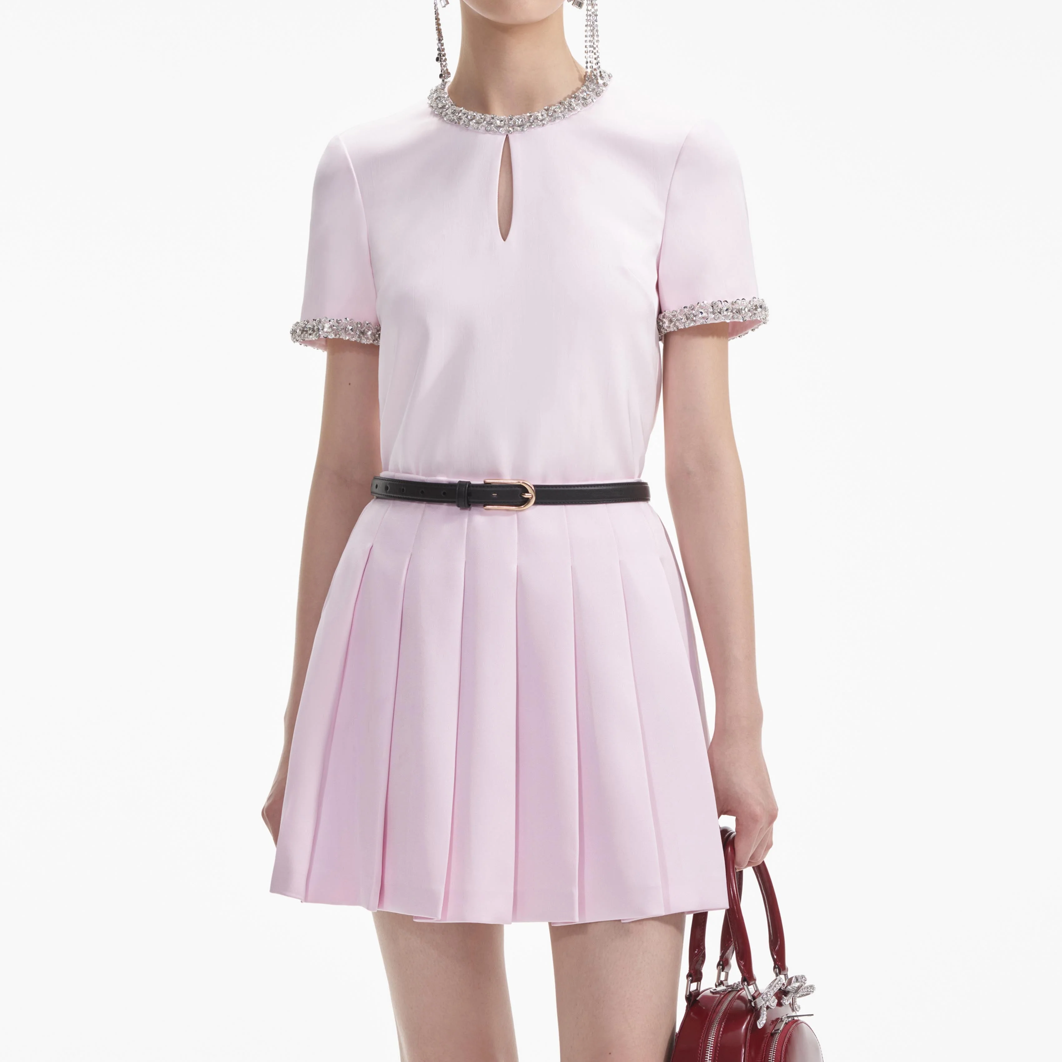 Pink Satin Embellished Top - Image 4