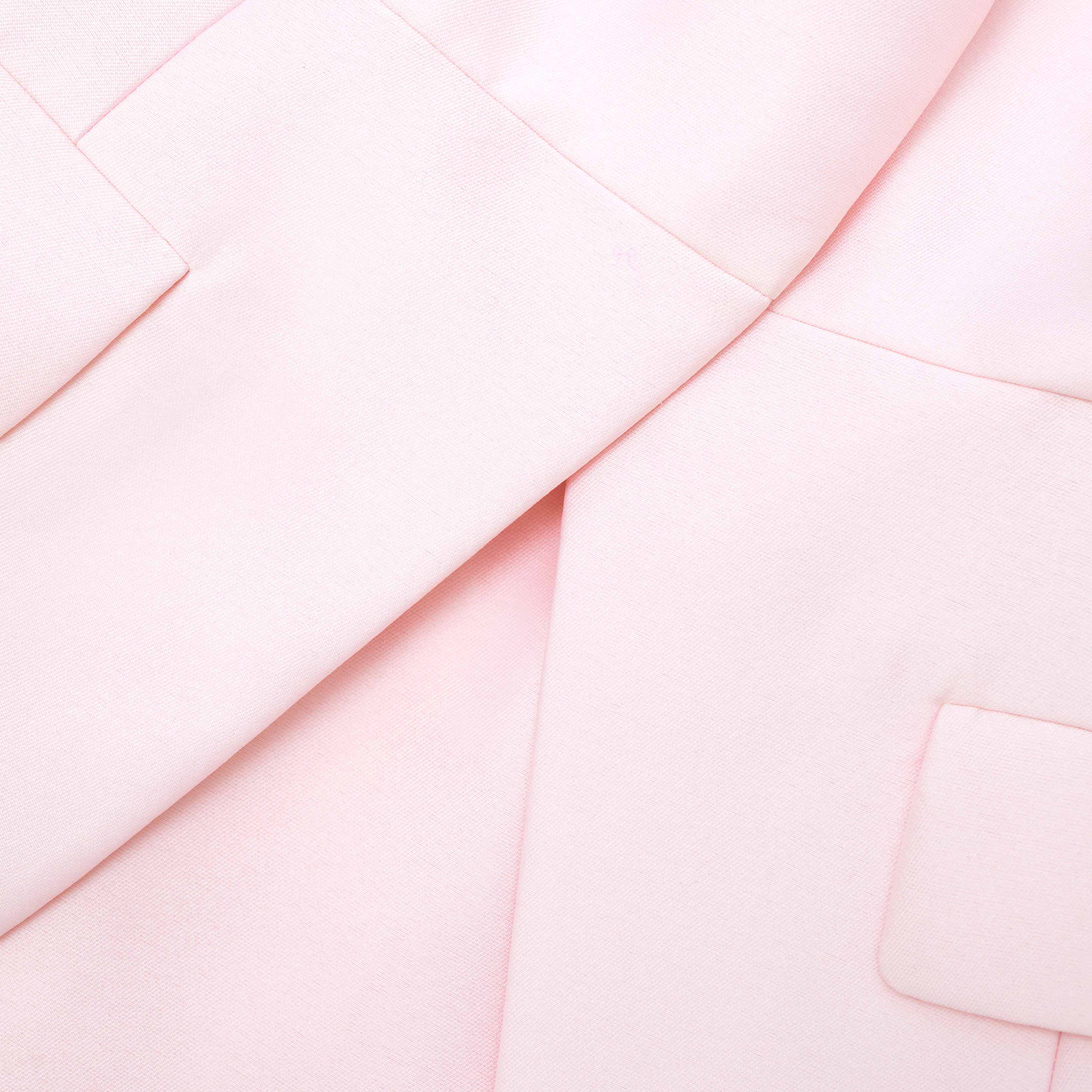 Pink Tailored Taffeta Midi Dress - Image 5
