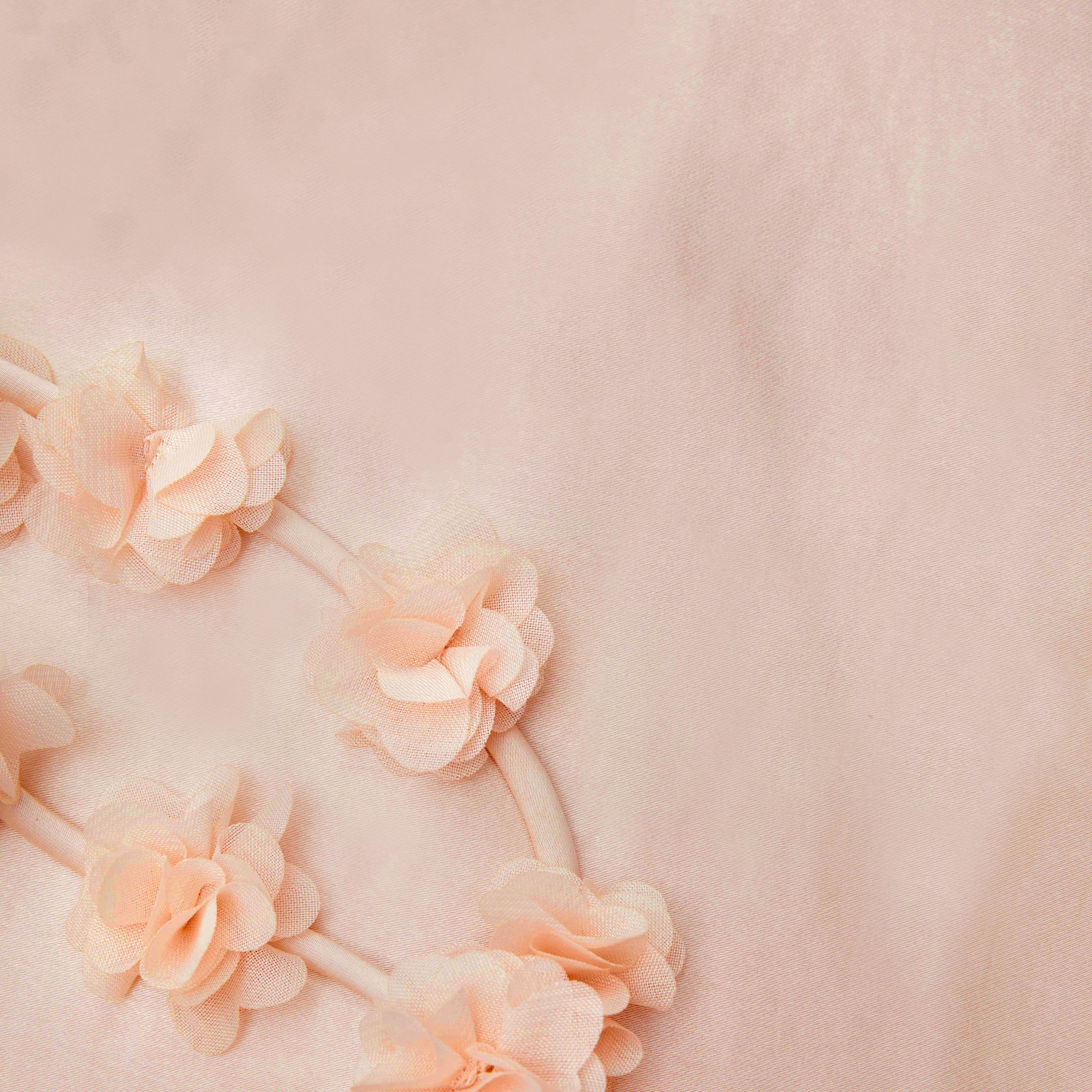 Rose Gold Satin Flower Maxi Dress - Image 5