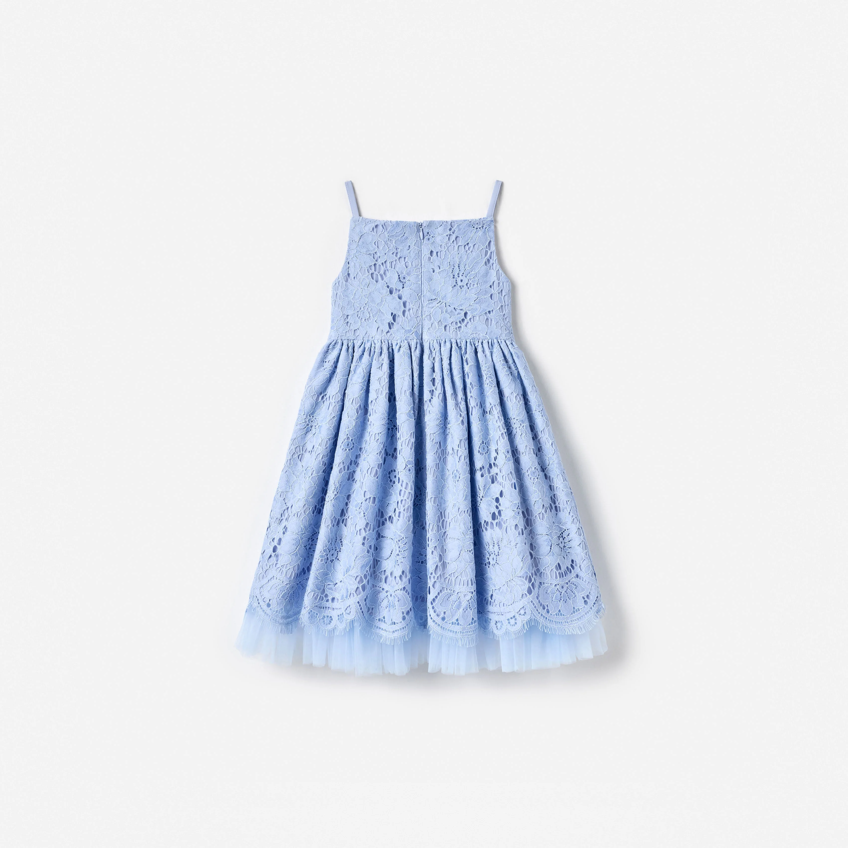 Blue Floral Lace Dress - Image 2