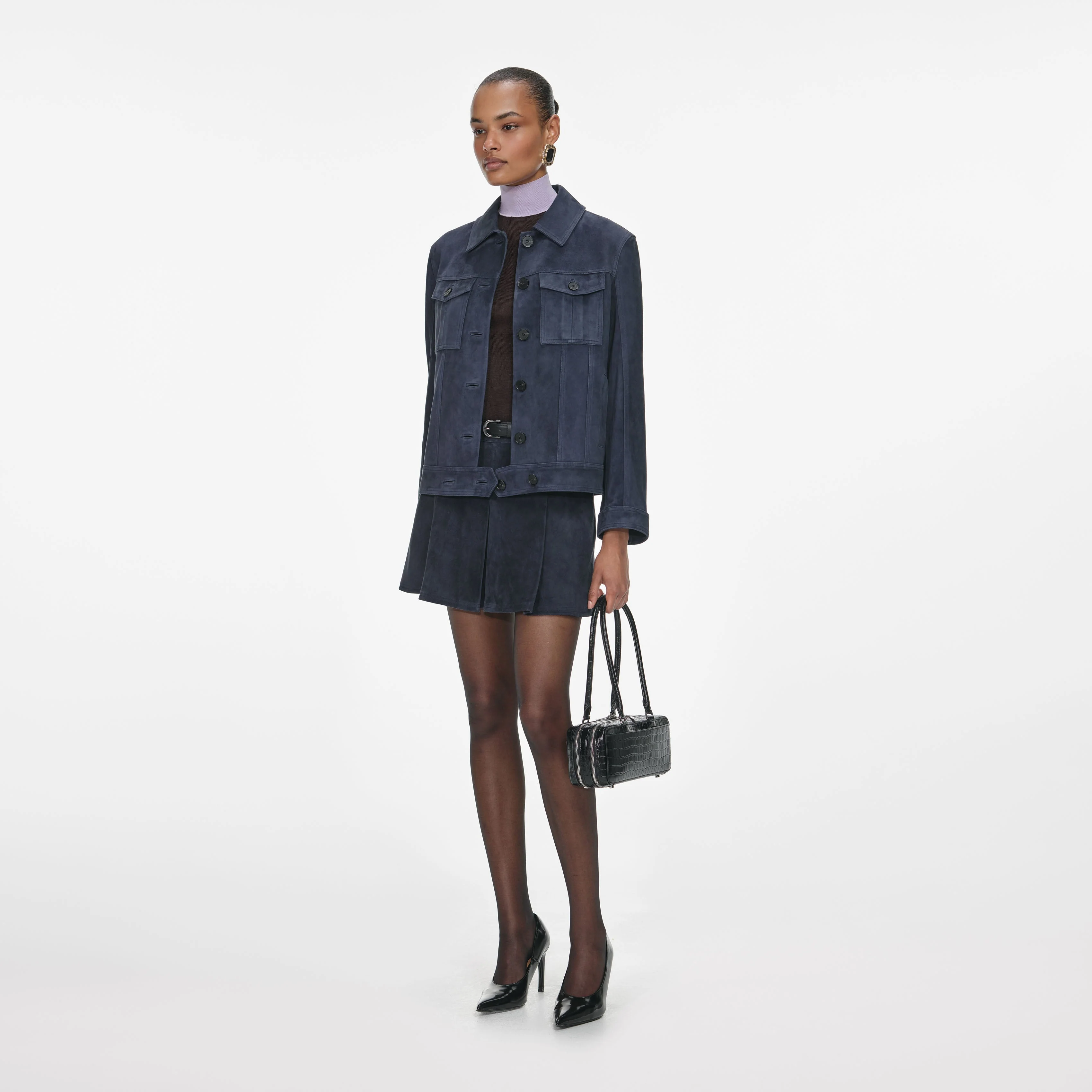 Navy Suede Jacket - Image 2