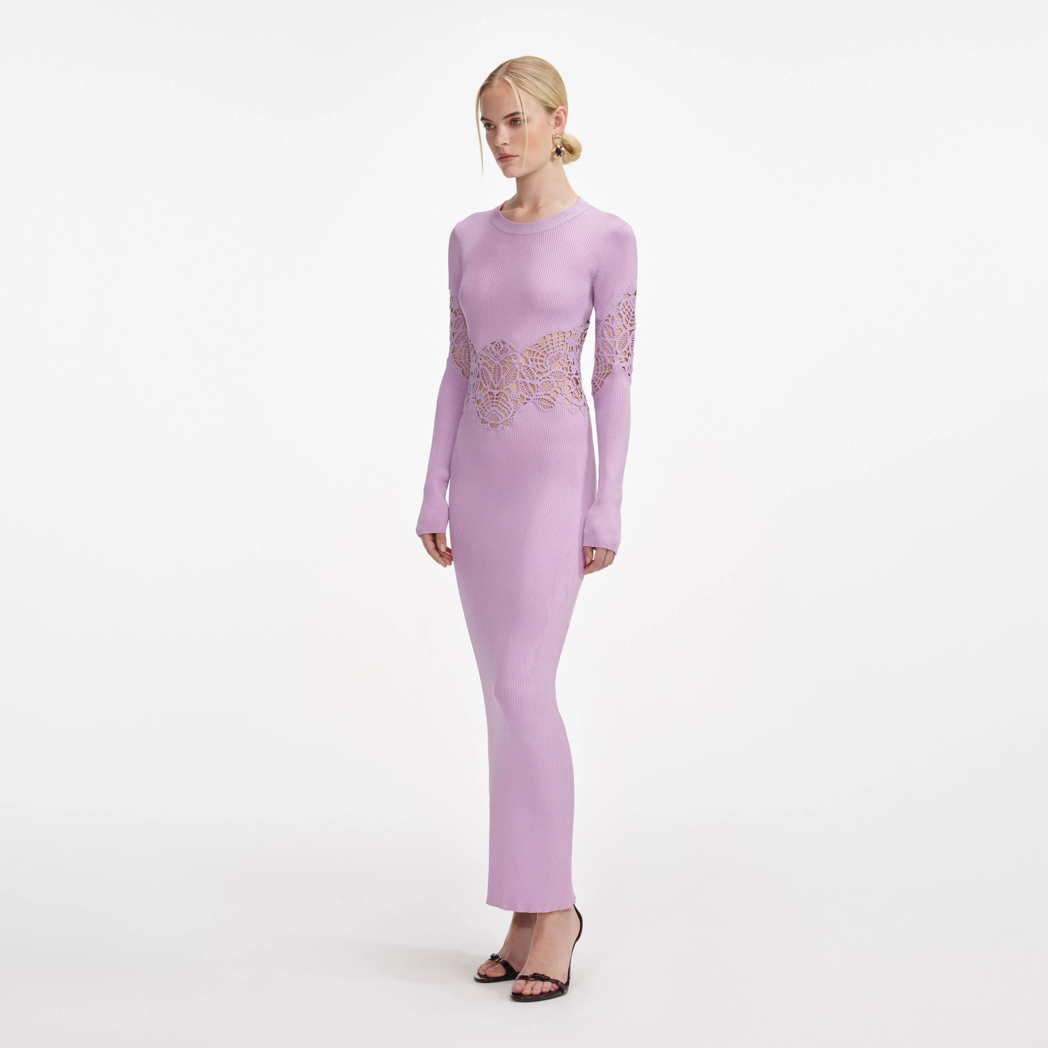 Pink Viscose Knit Cut Out Maxi Dress - Image 2
