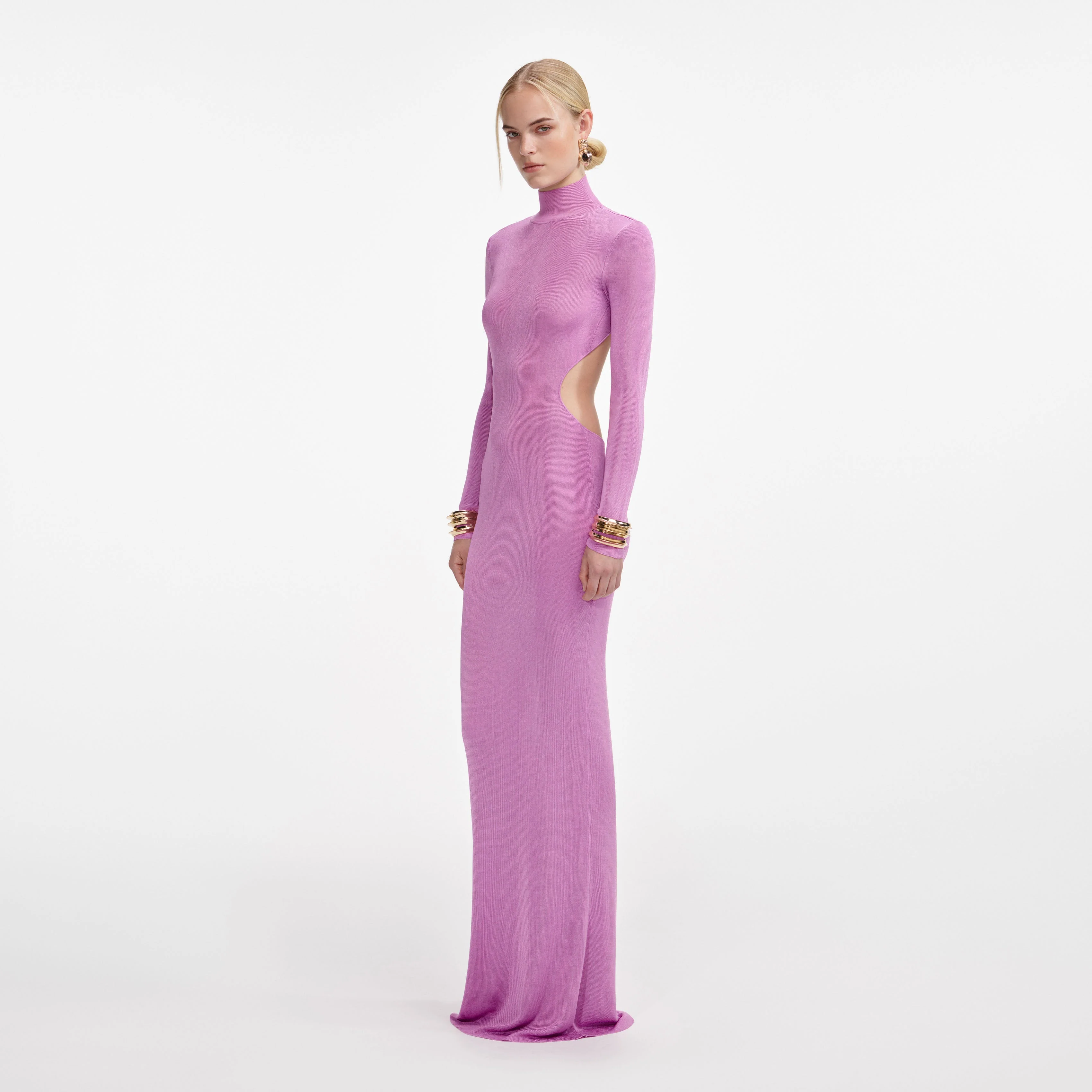 Pink Viscose Knit Maxi Dress - Image 2