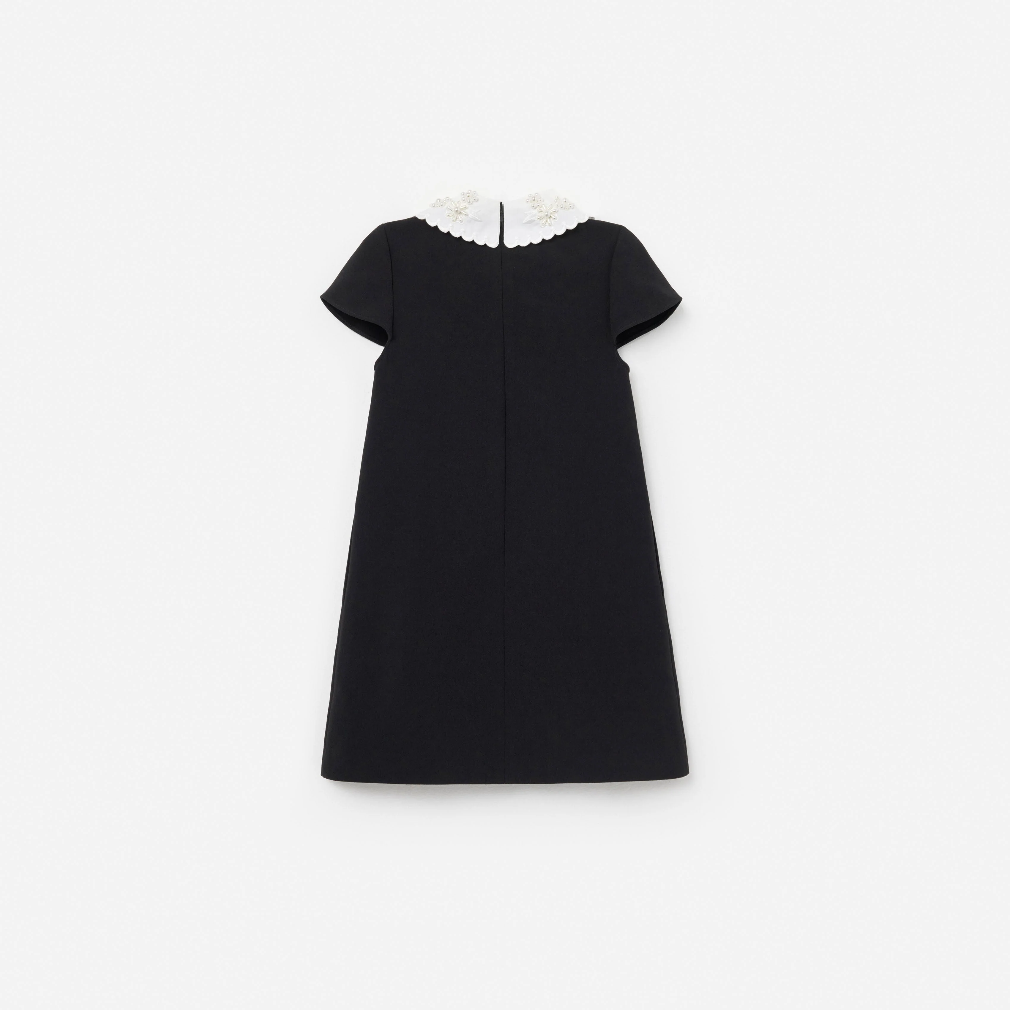 Black Crepe Bow Collar Dress - Image 2
