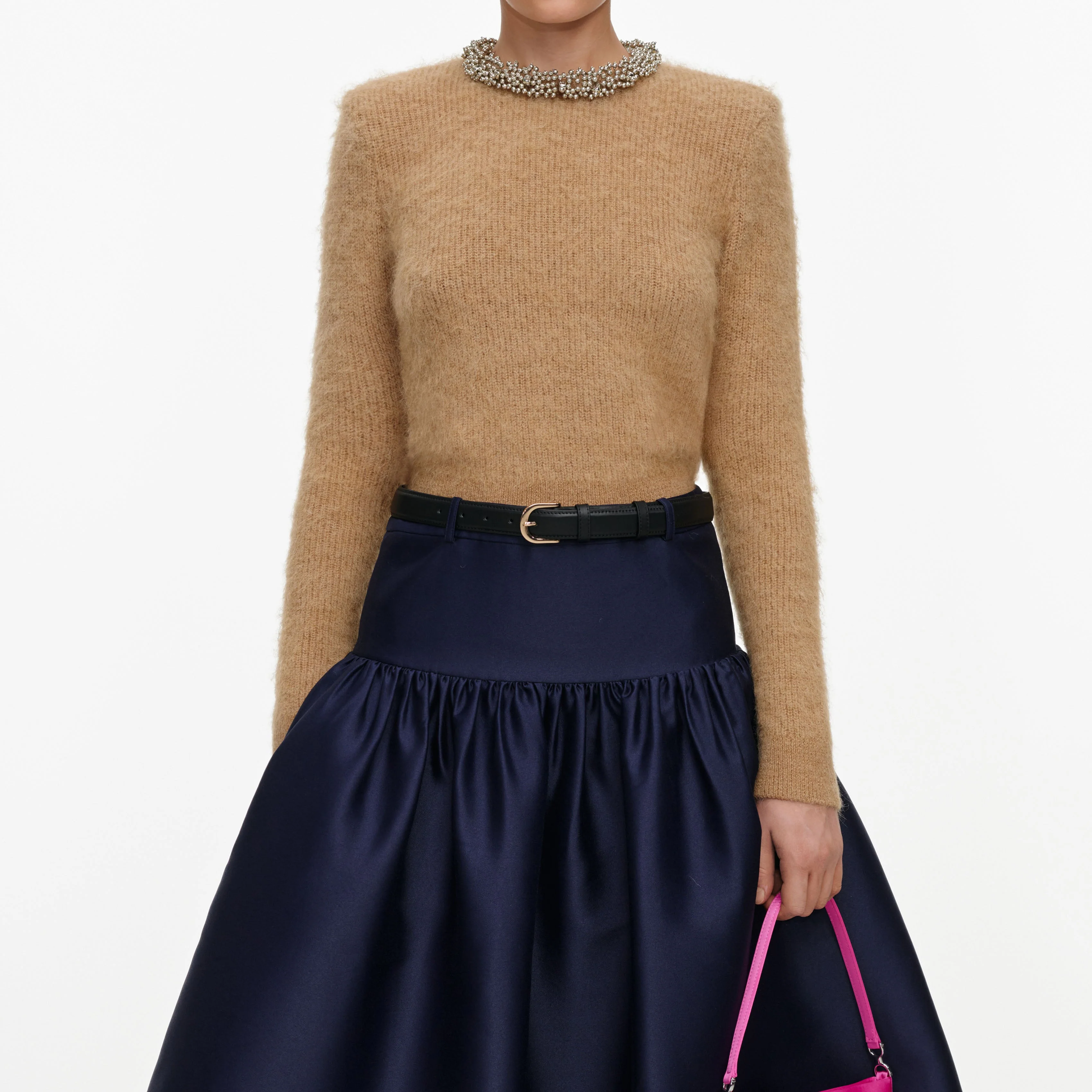 Brown Beaded Trim Knit Jumper - Image 4