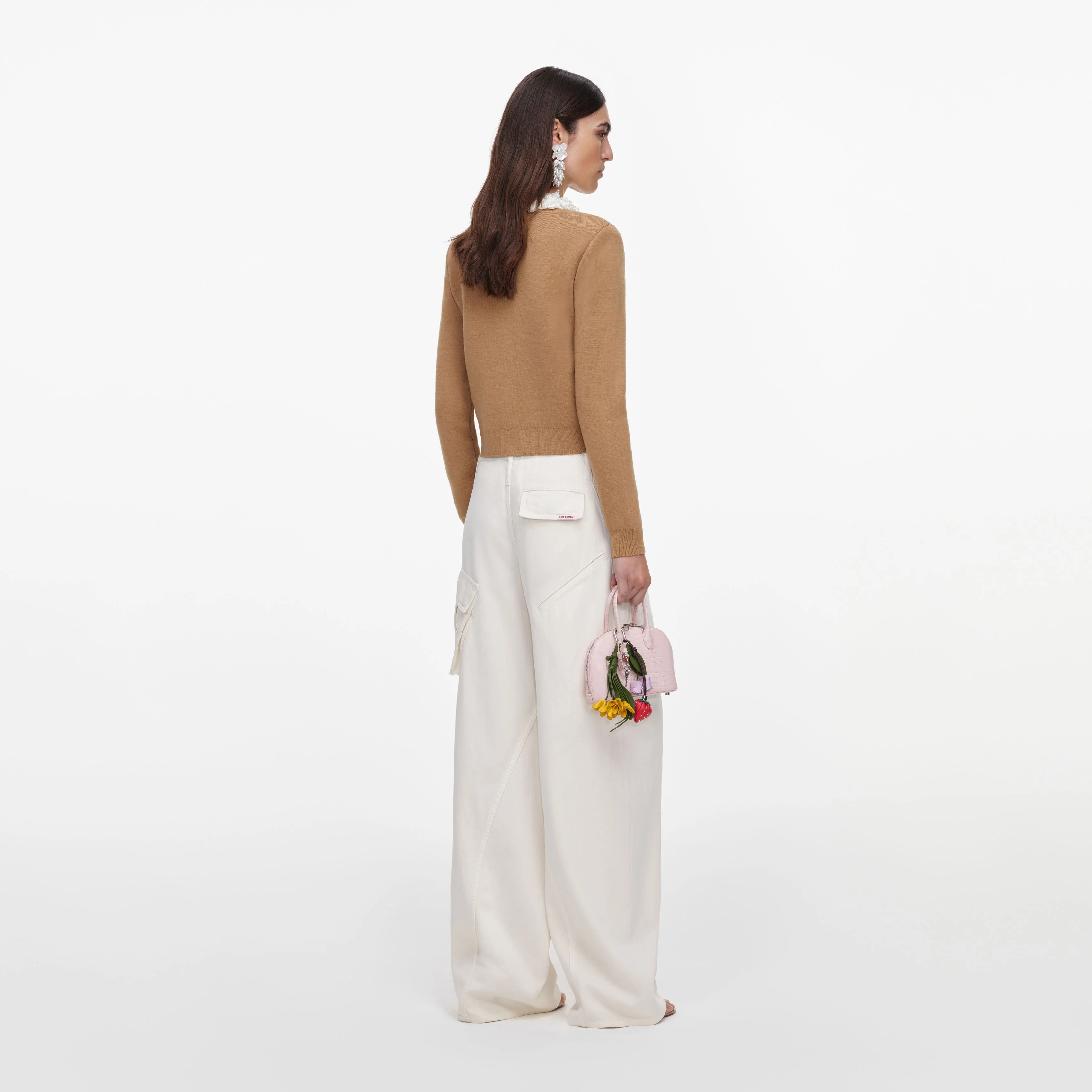 Brown Embellished Knit Cardigan - Image 3