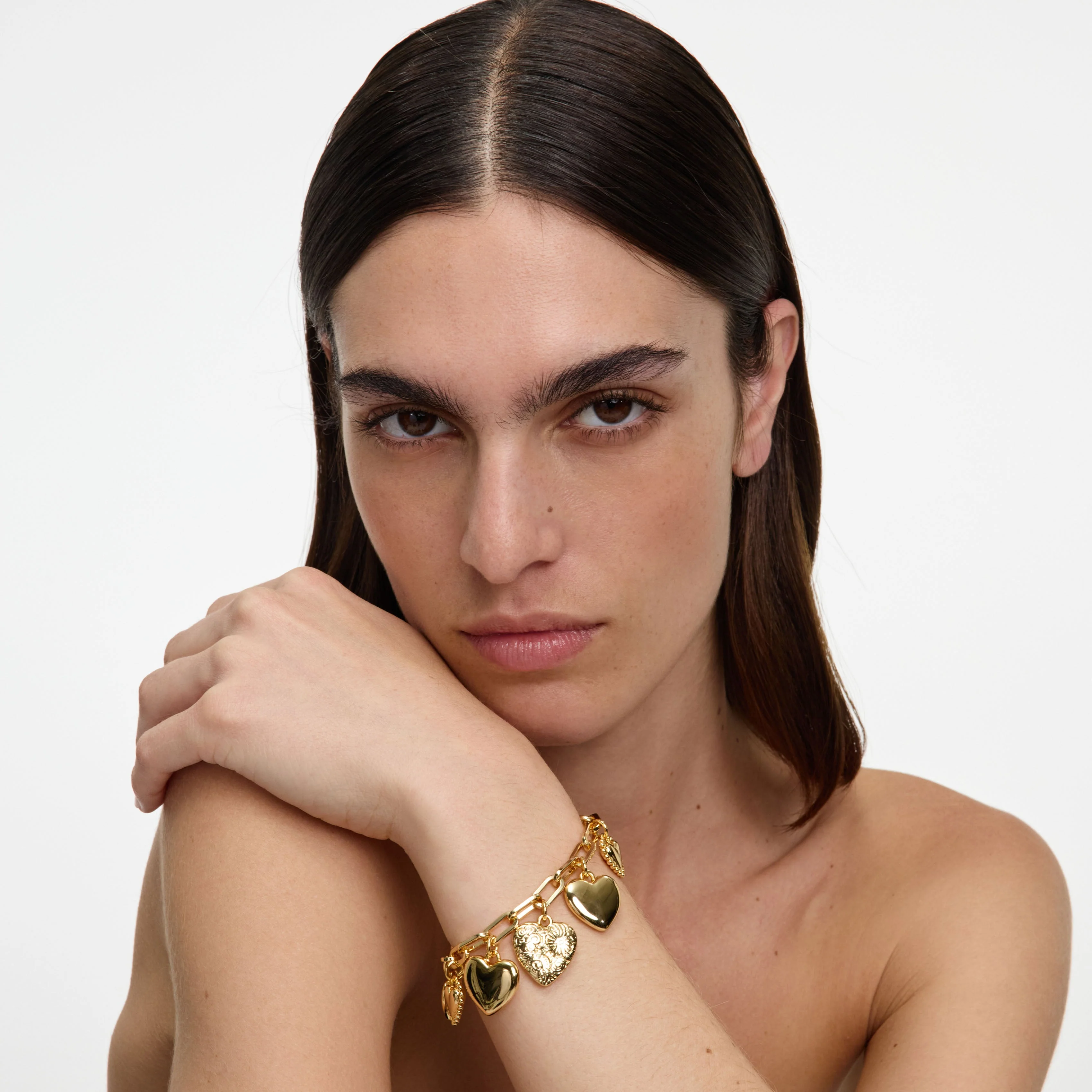 Gold Heart Charm Bracelet - Image 2