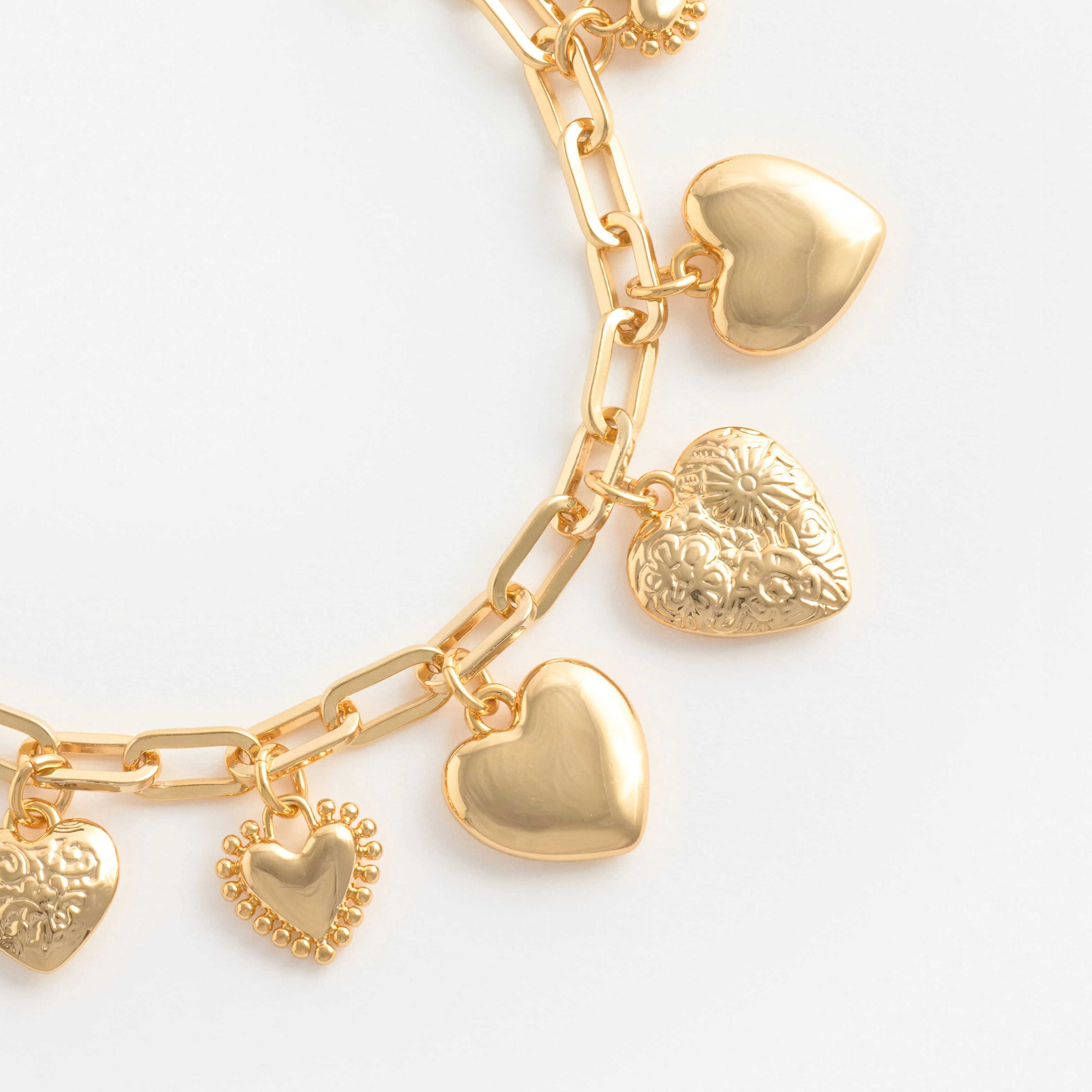 Gold Heart Charm Bracelet - Image 3