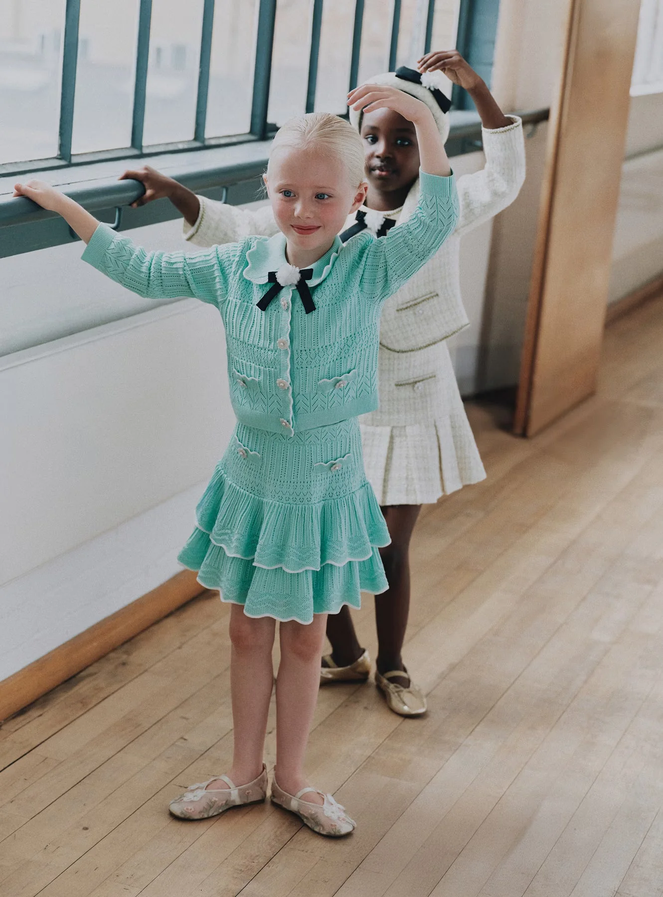 Mint Pointelle Knit Cardigan - Image 4