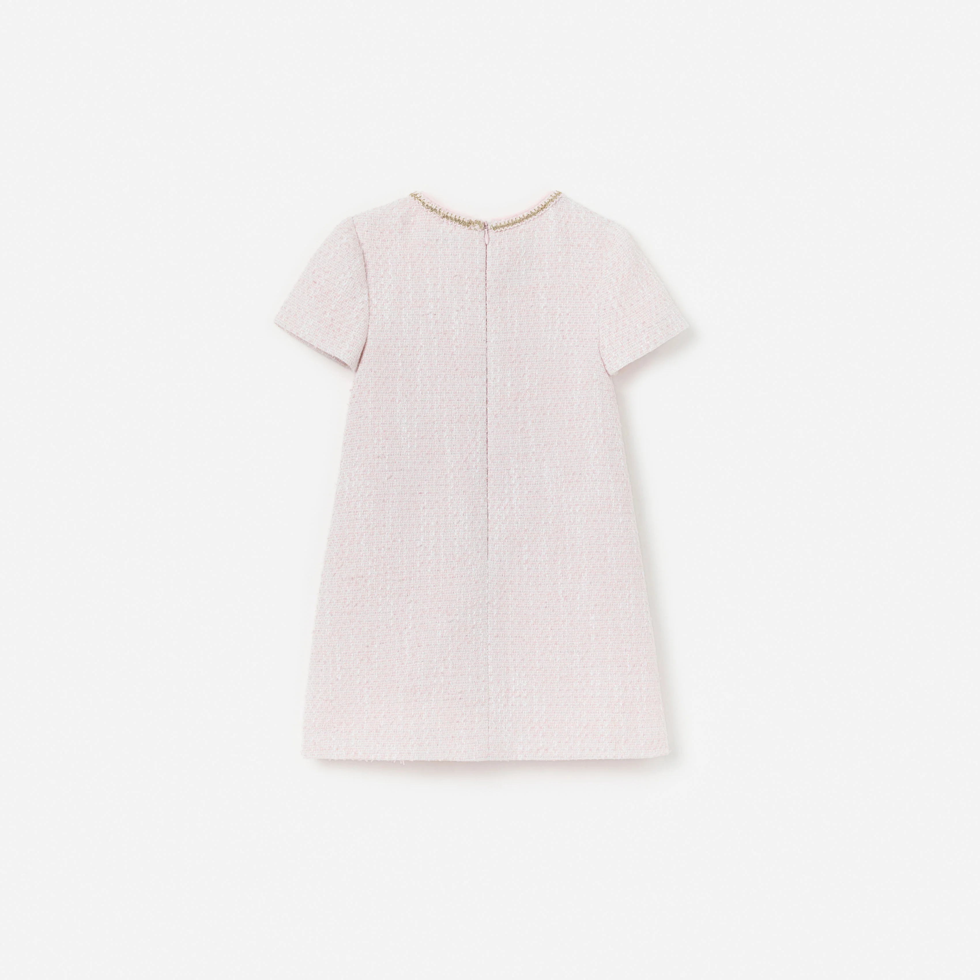 Pink Boucle Braided Trim Dress - Image 2