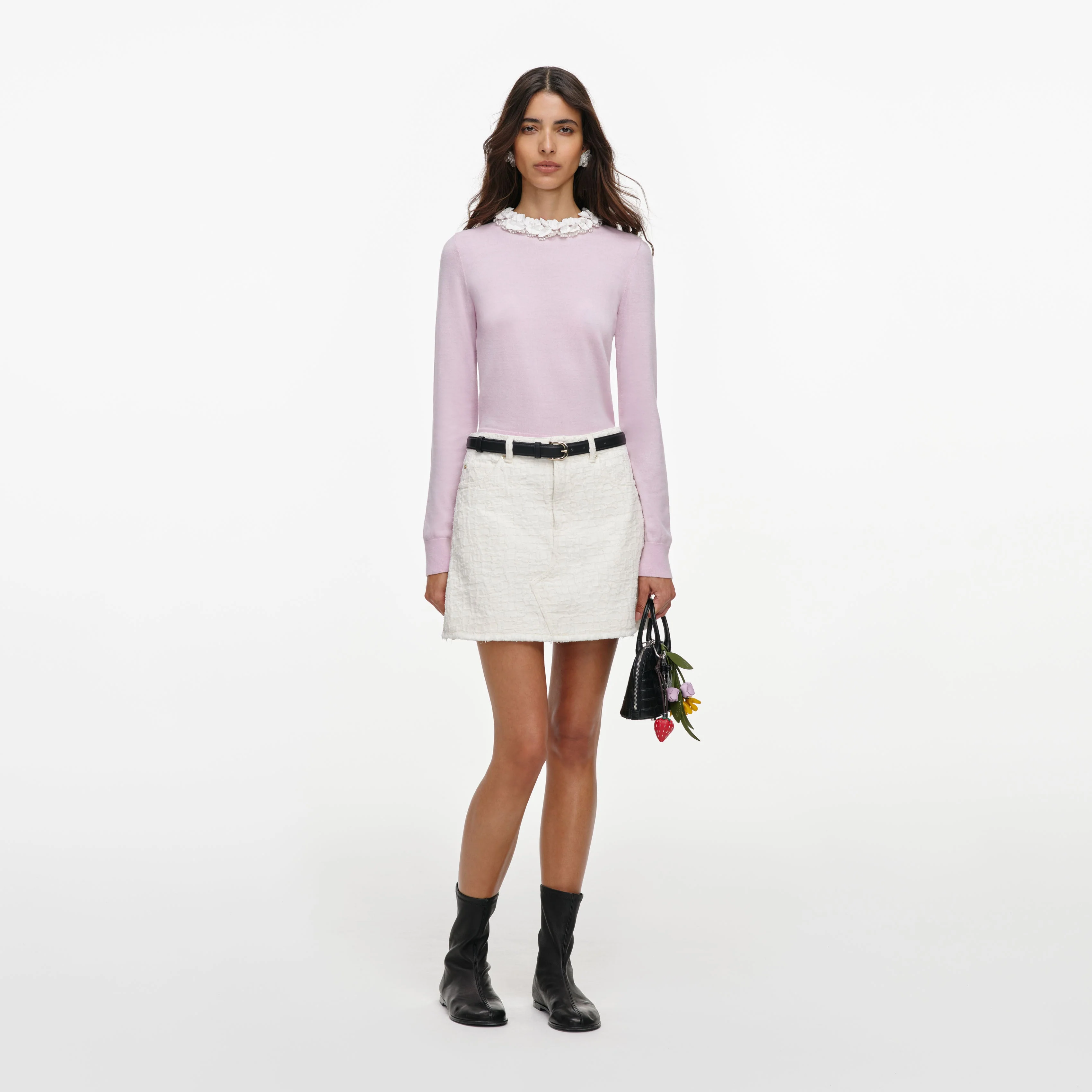 Pink Flower Light Knit Jumper
