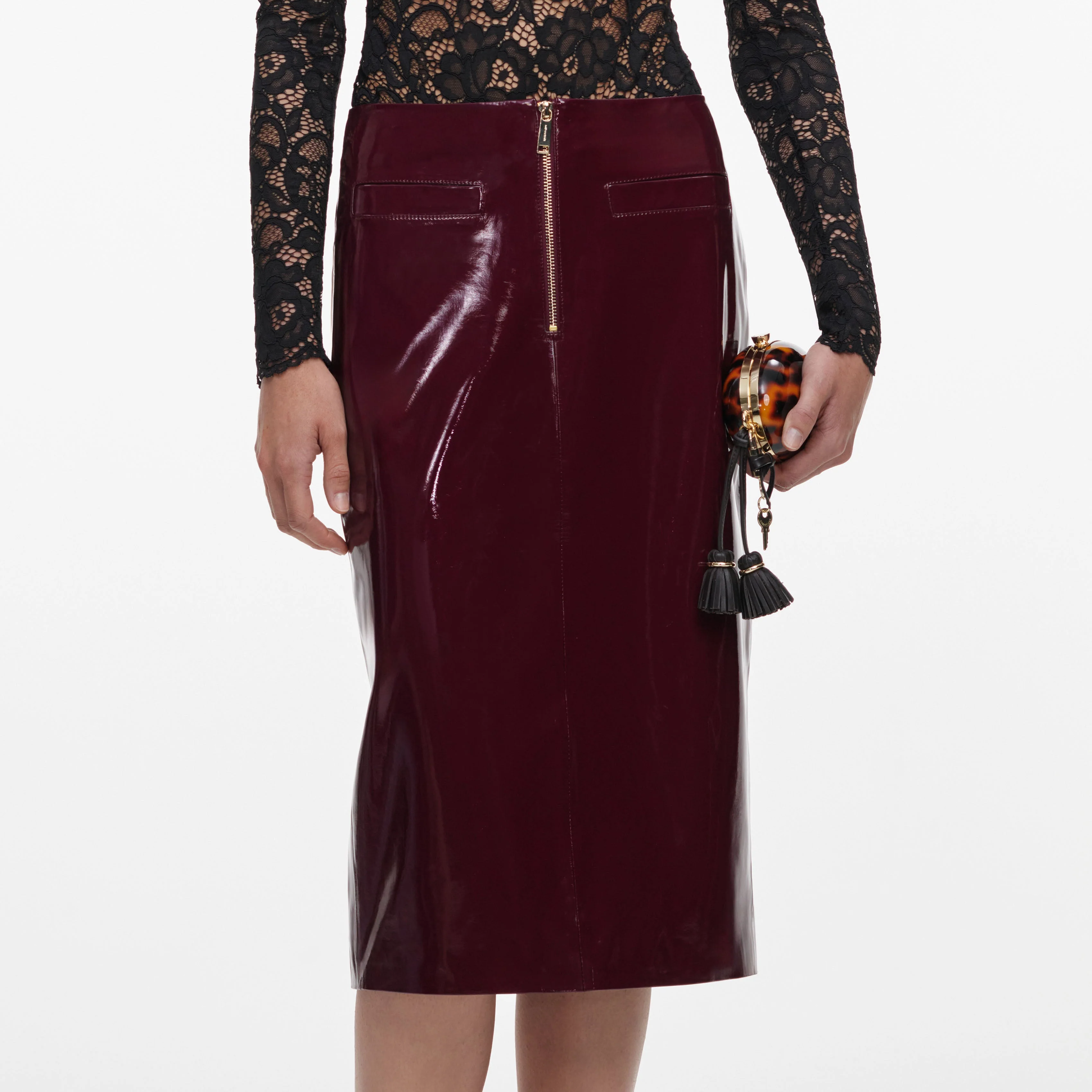 Purple Faux Leather Skirt - Image 4