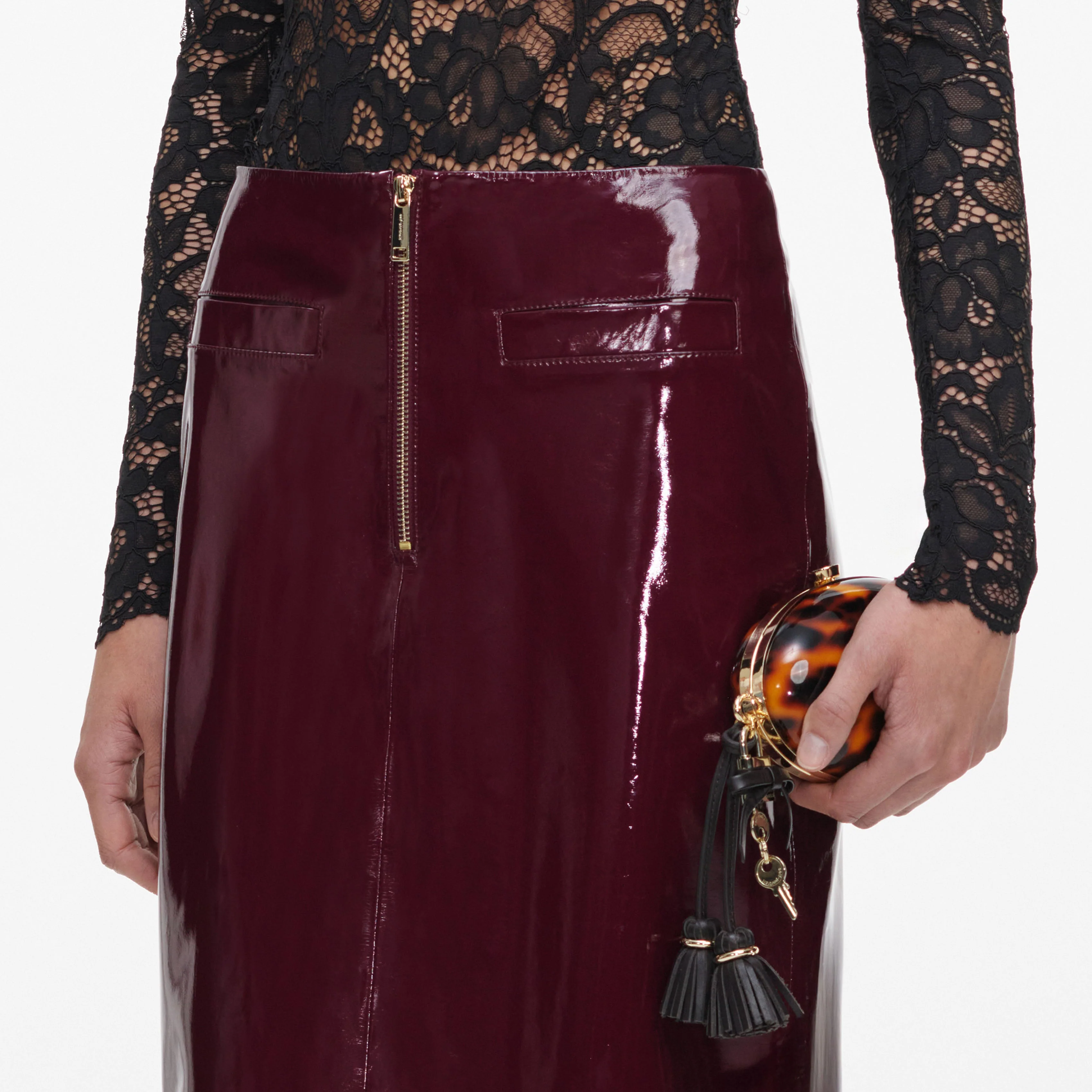 Purple Faux Leather Skirt - Image 5