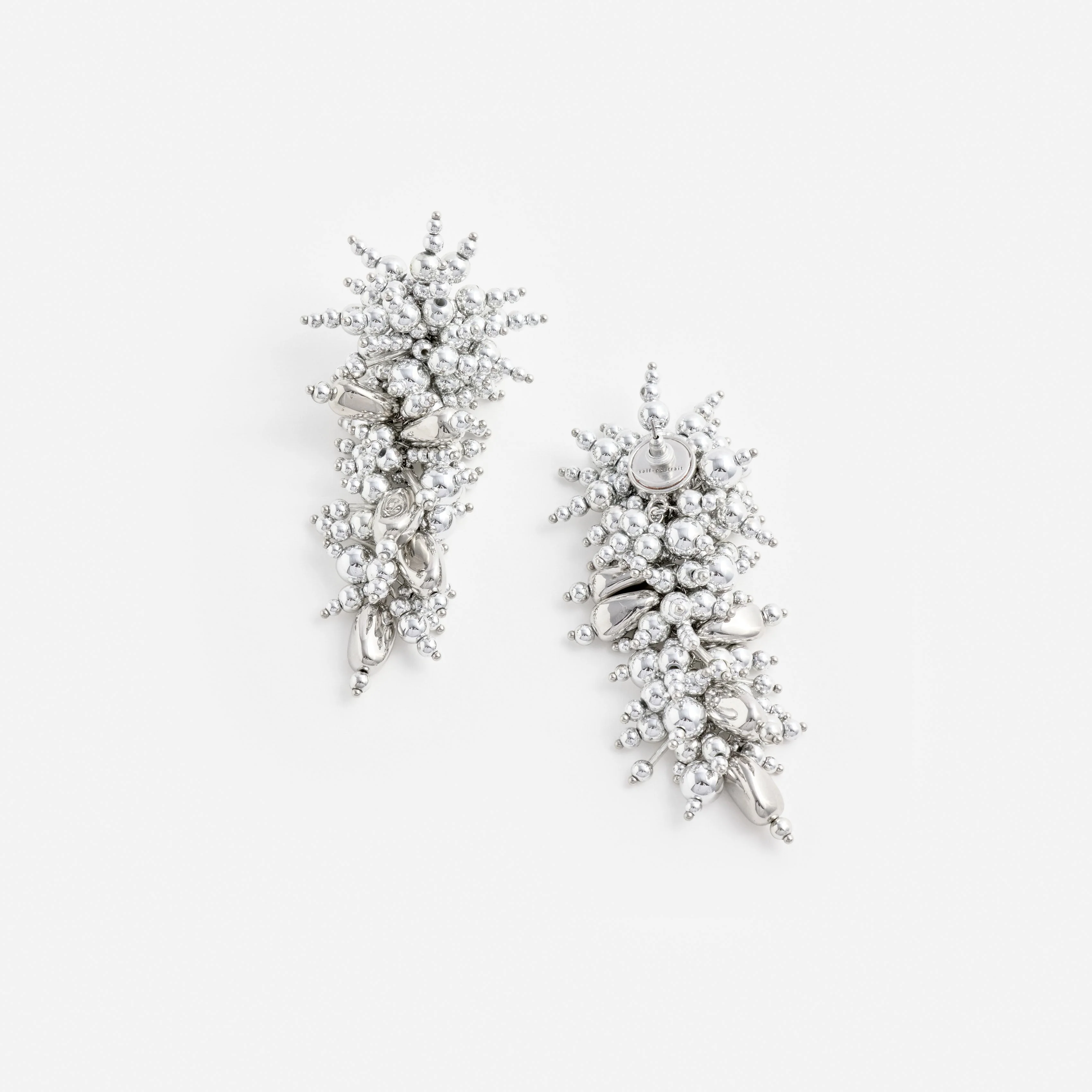 Silver Beaded Dangle Earring - Image 3