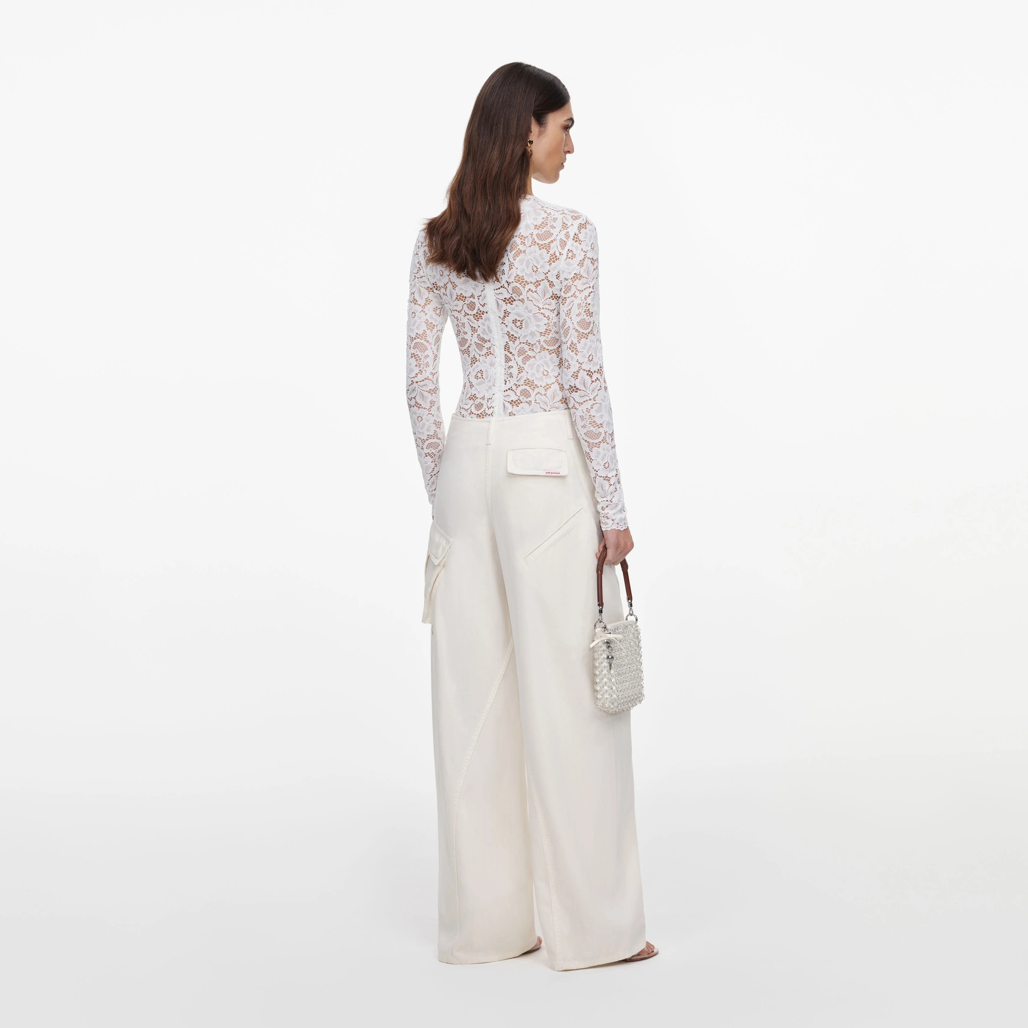 White Floral Lace Bodysuit - Image 3