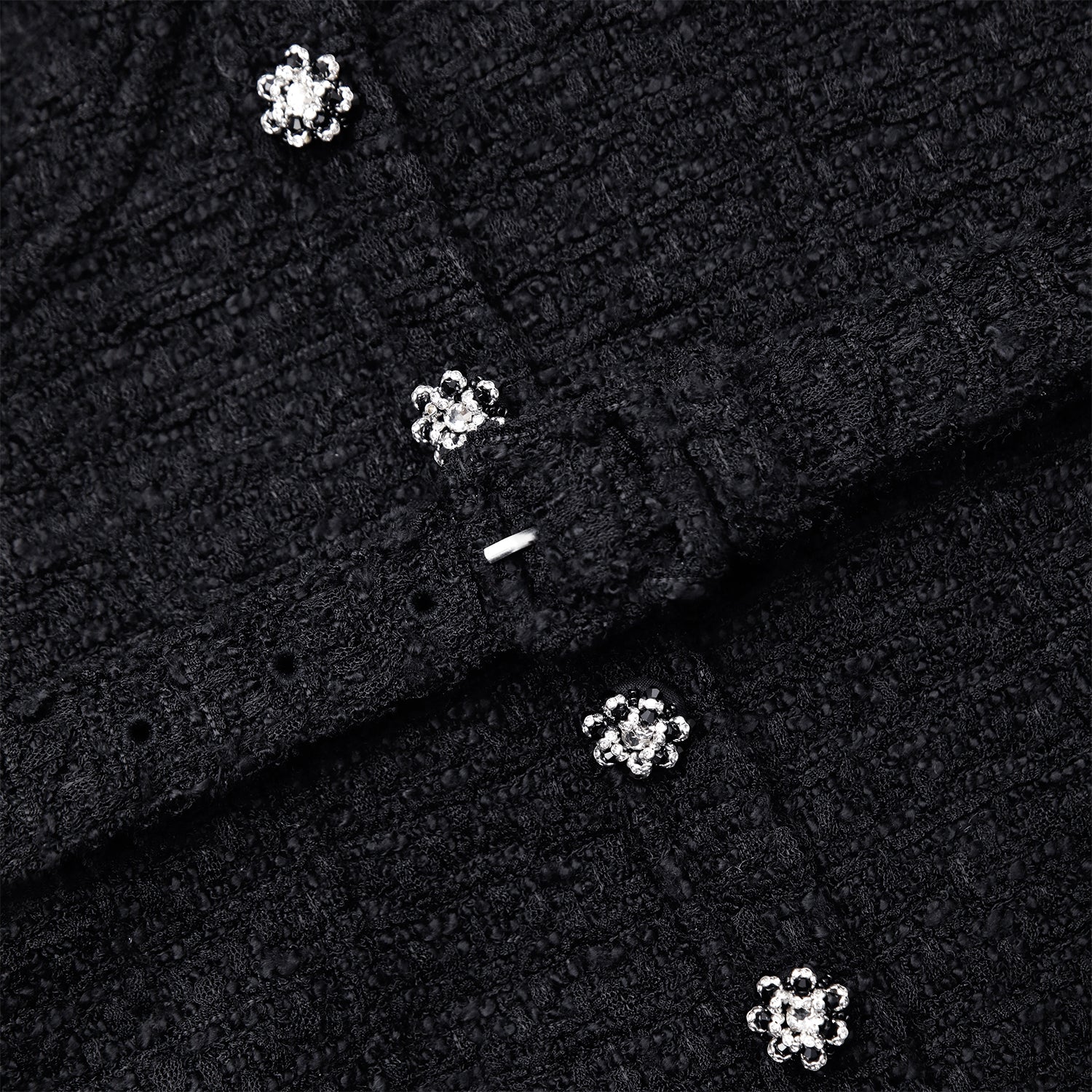 Black Boucle Sweetheart Midi Dress - Image 6