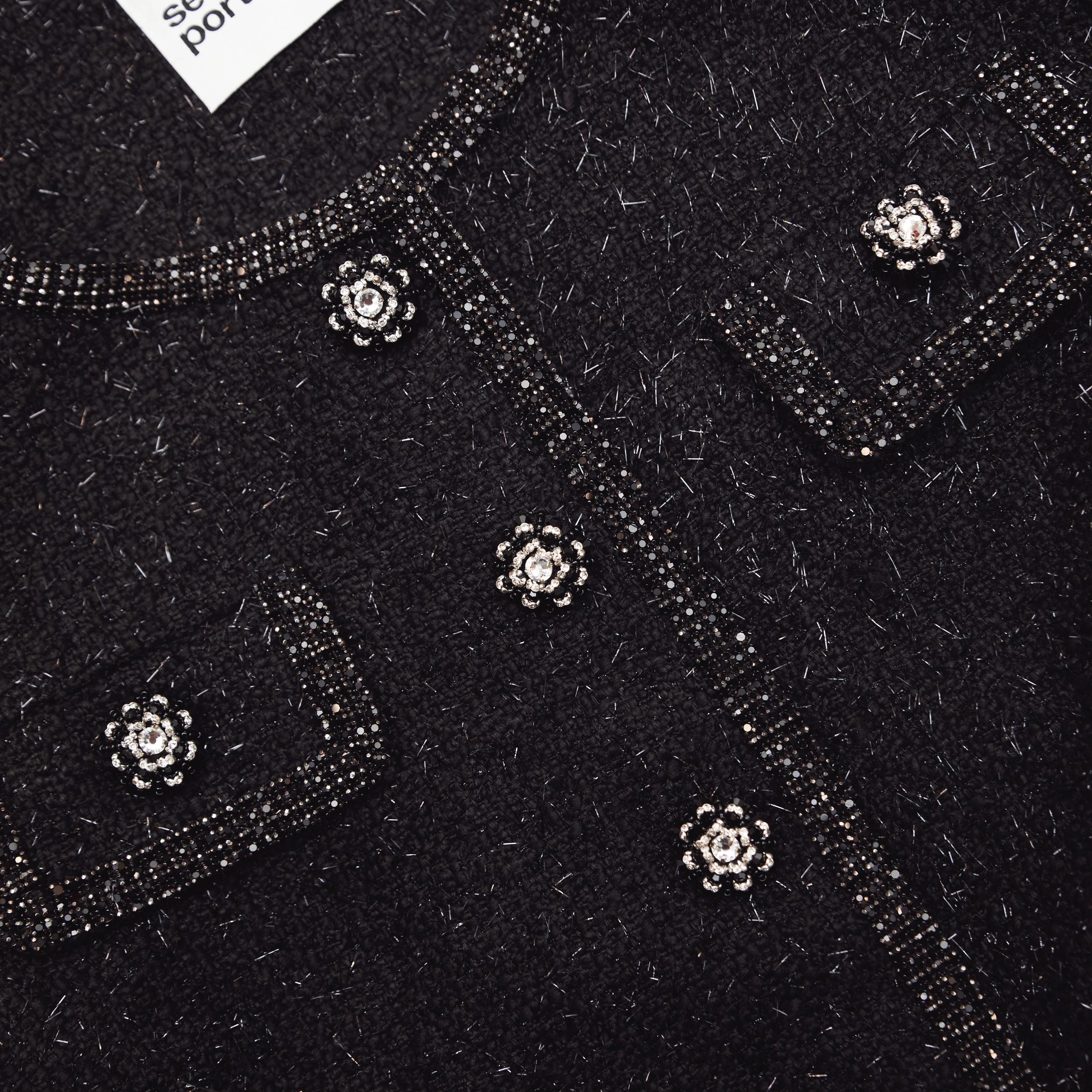 Black Boucle Trimmed Jacket - Image 6