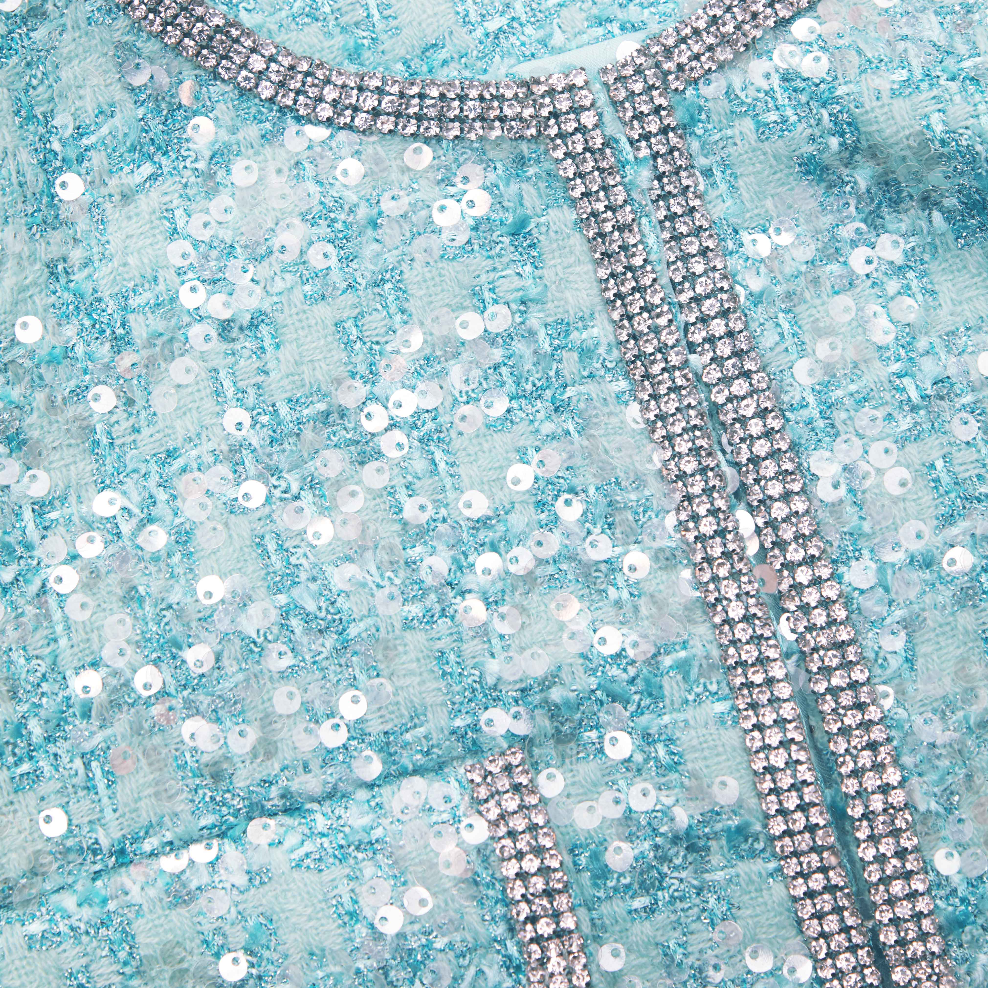 Blue Boucle Feather Jacket - Image 5