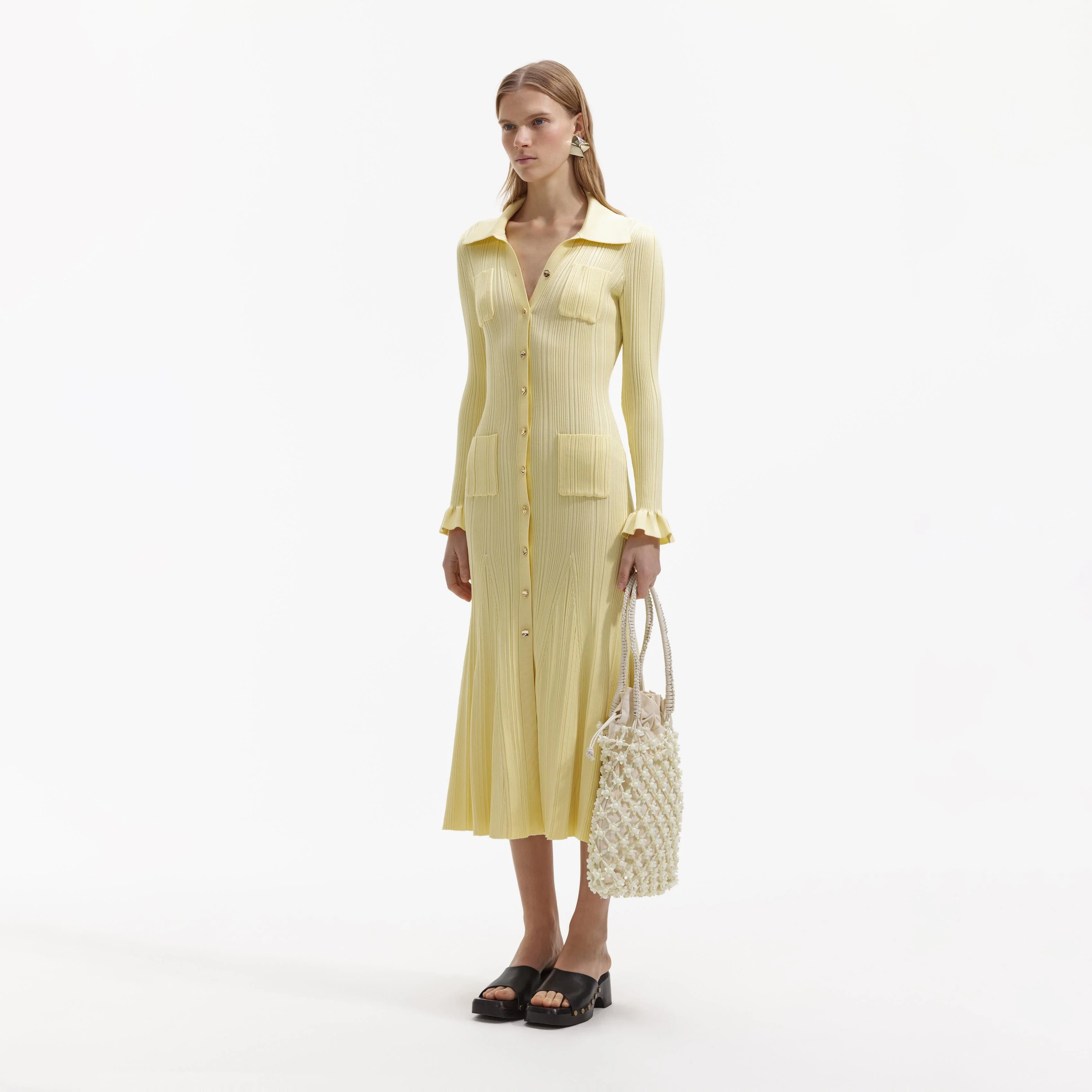 Cream Beaded Medium Tote - Image 5