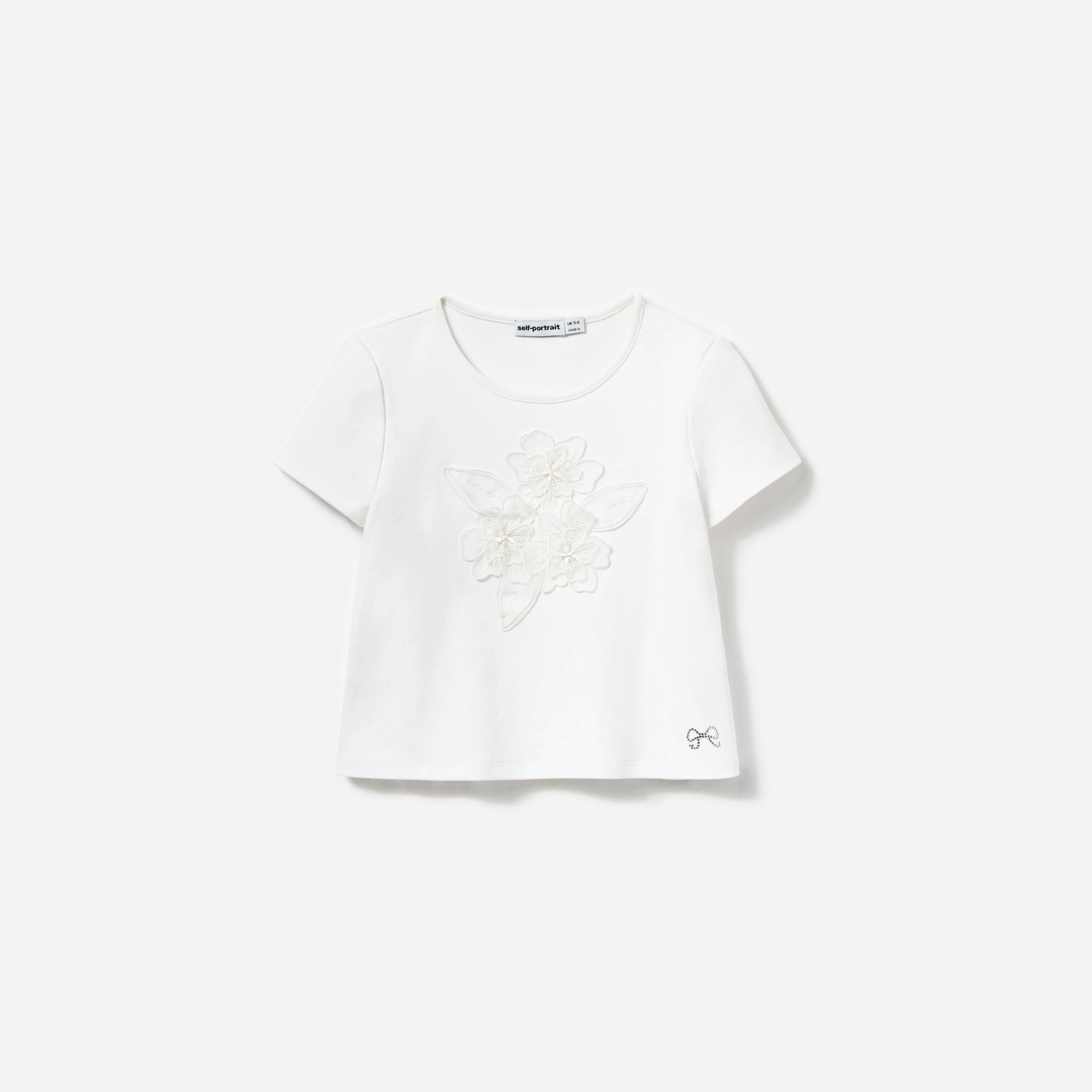 Cream Jersey Flower T-Shirt