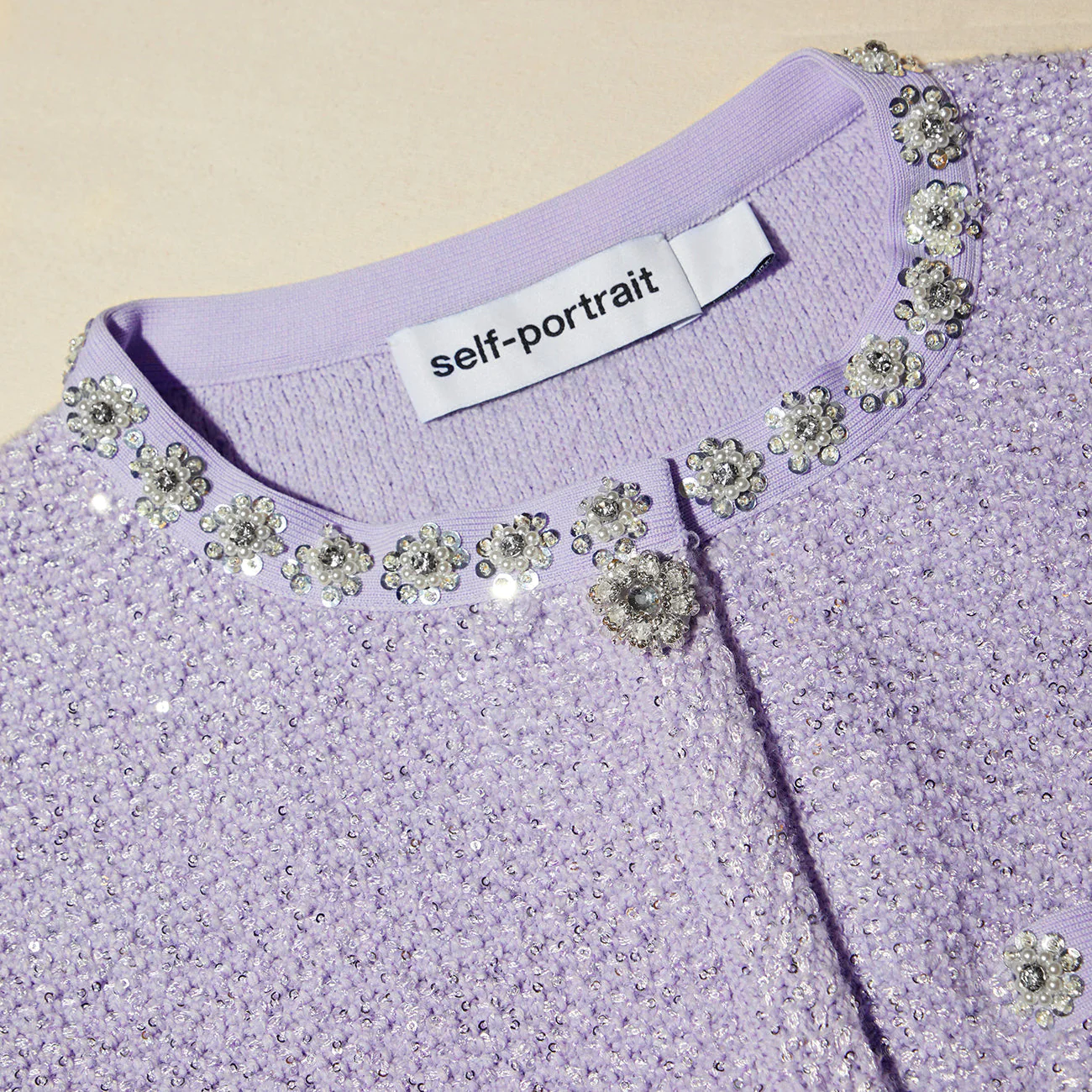 Lilac Sequin Knit Mini Dress - Image 5