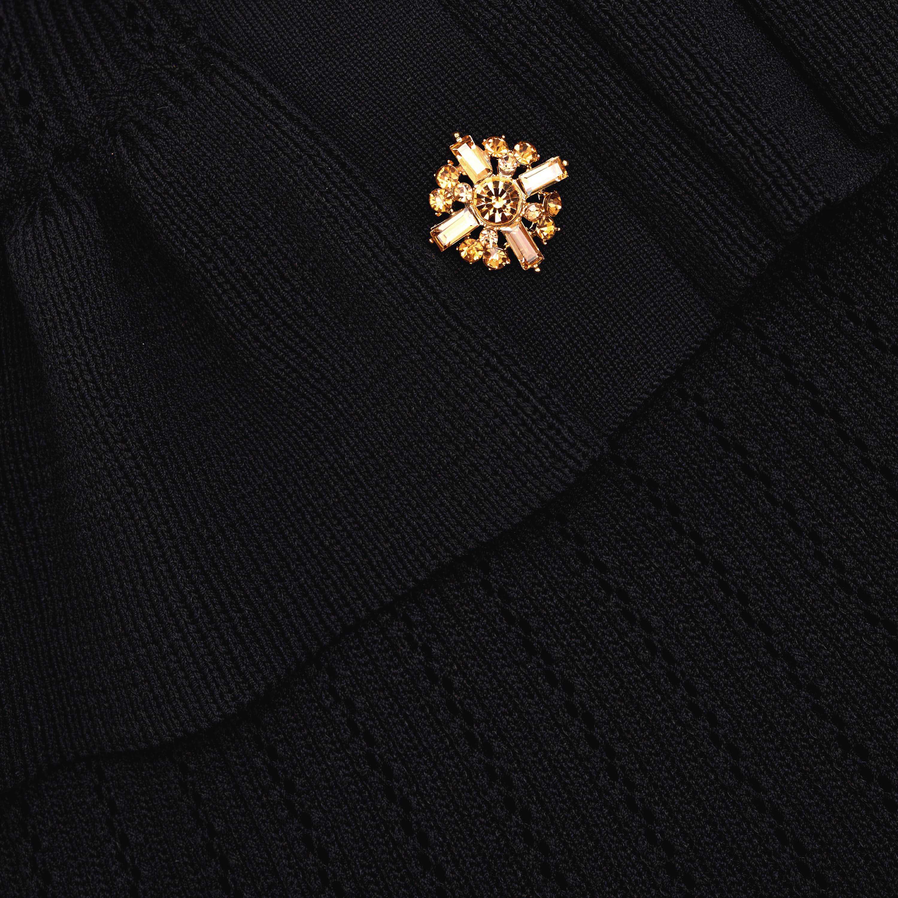 Black Knit Peplum Mini Dress - Image 5