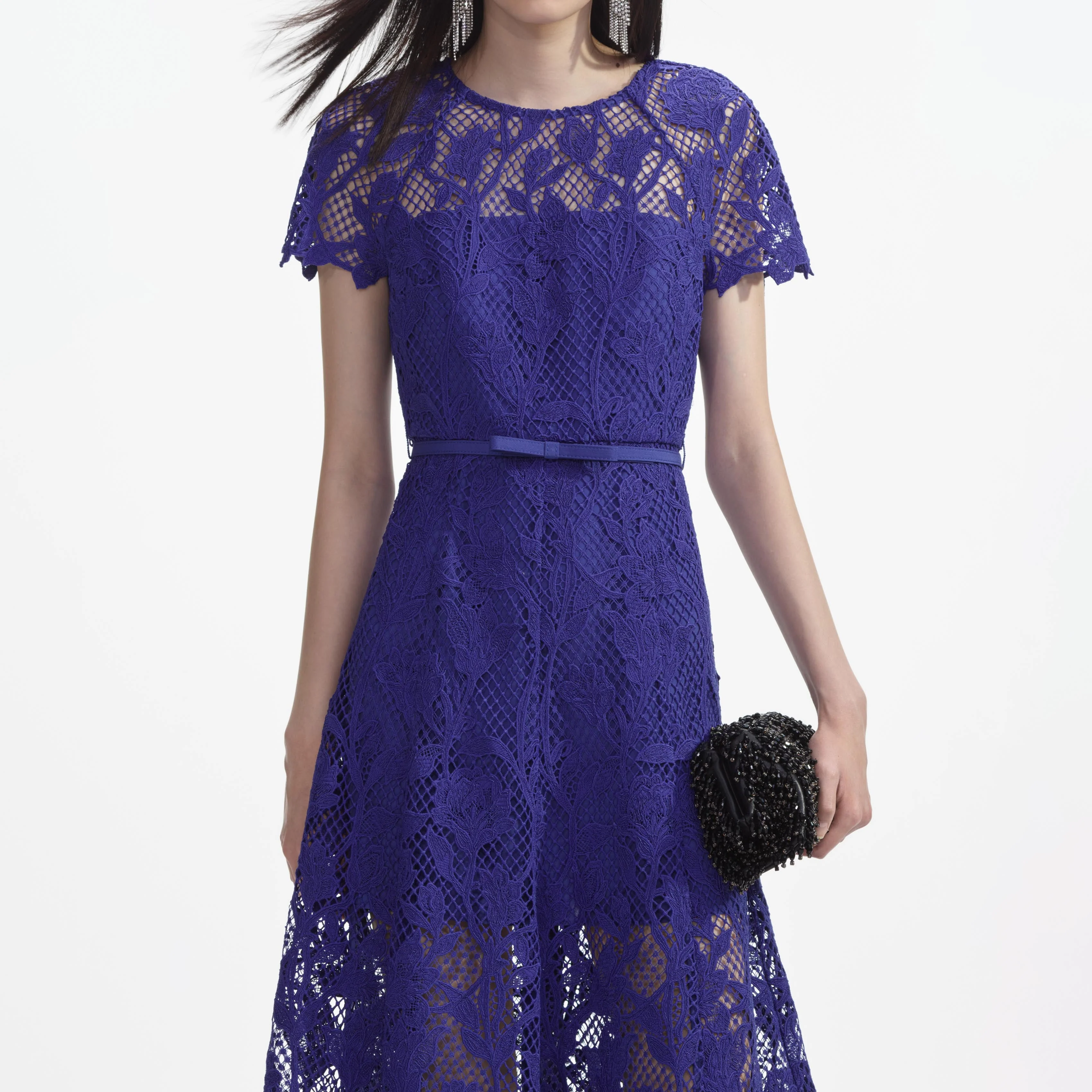 Cobalt Lace Midi Dress - Image 4