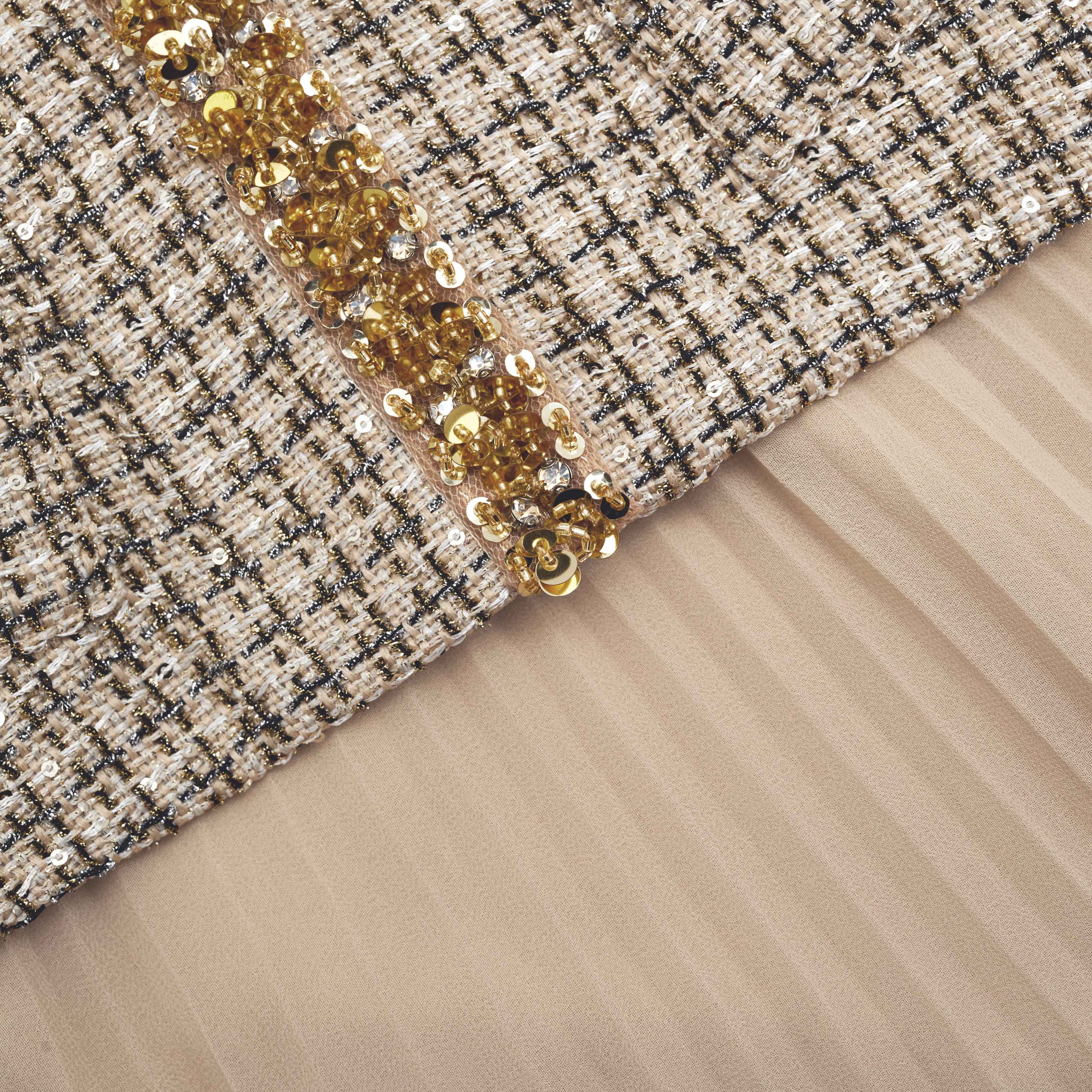 Gold Boucle Midi Dress - Image 6