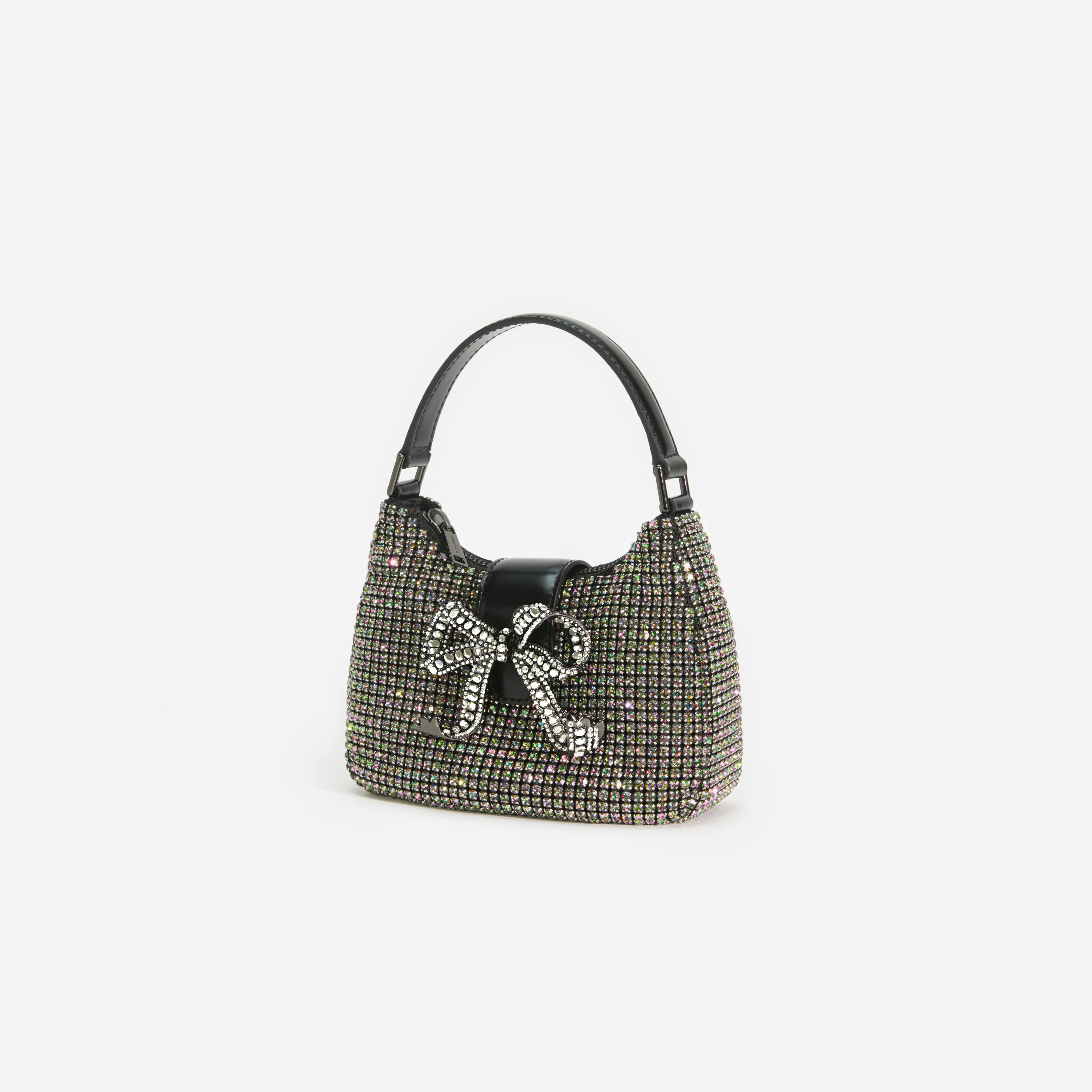 Multi Rhinestone Chainmail Crescent Bag - Image 2