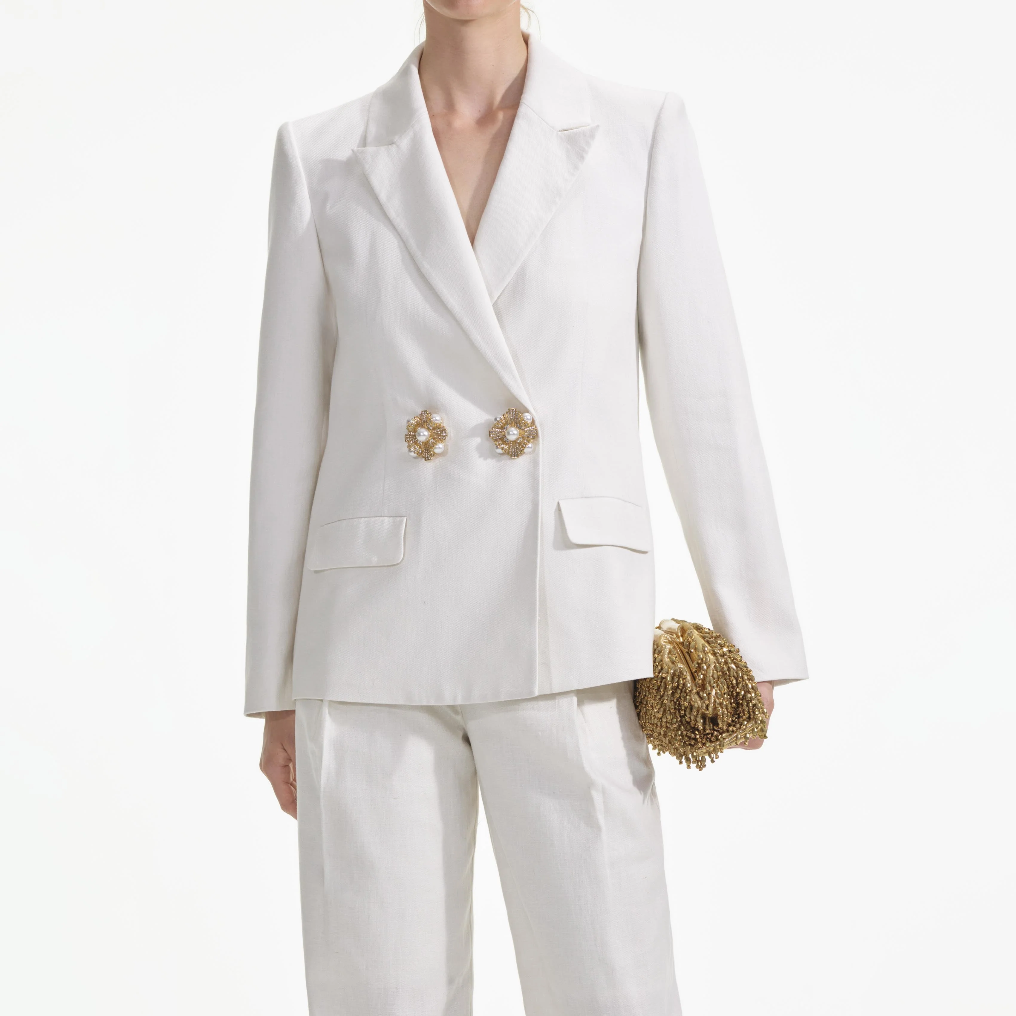 White Linen Blazer - Image 4