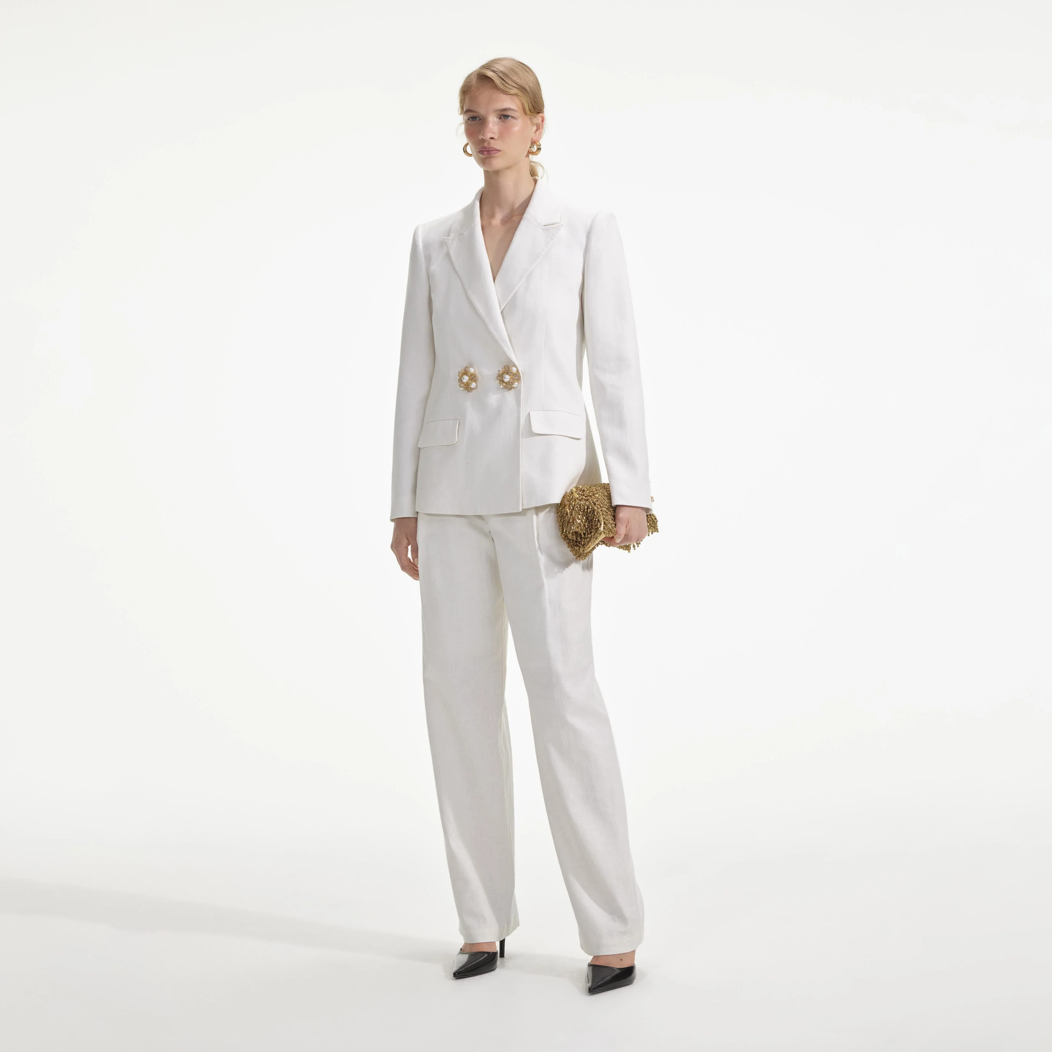 White Linen Trousers - Image 2
