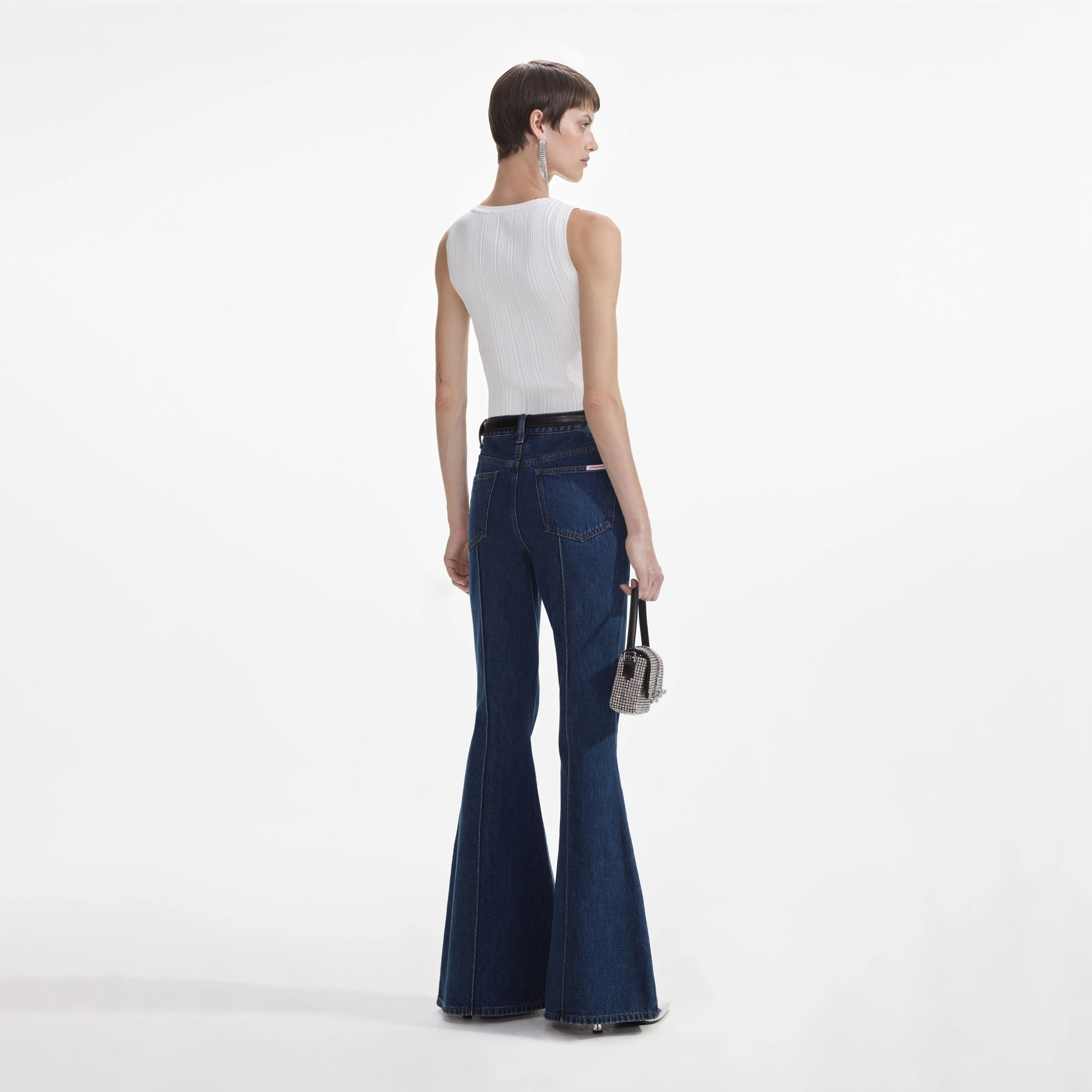 White Ribbed Knit Top - Image 3
