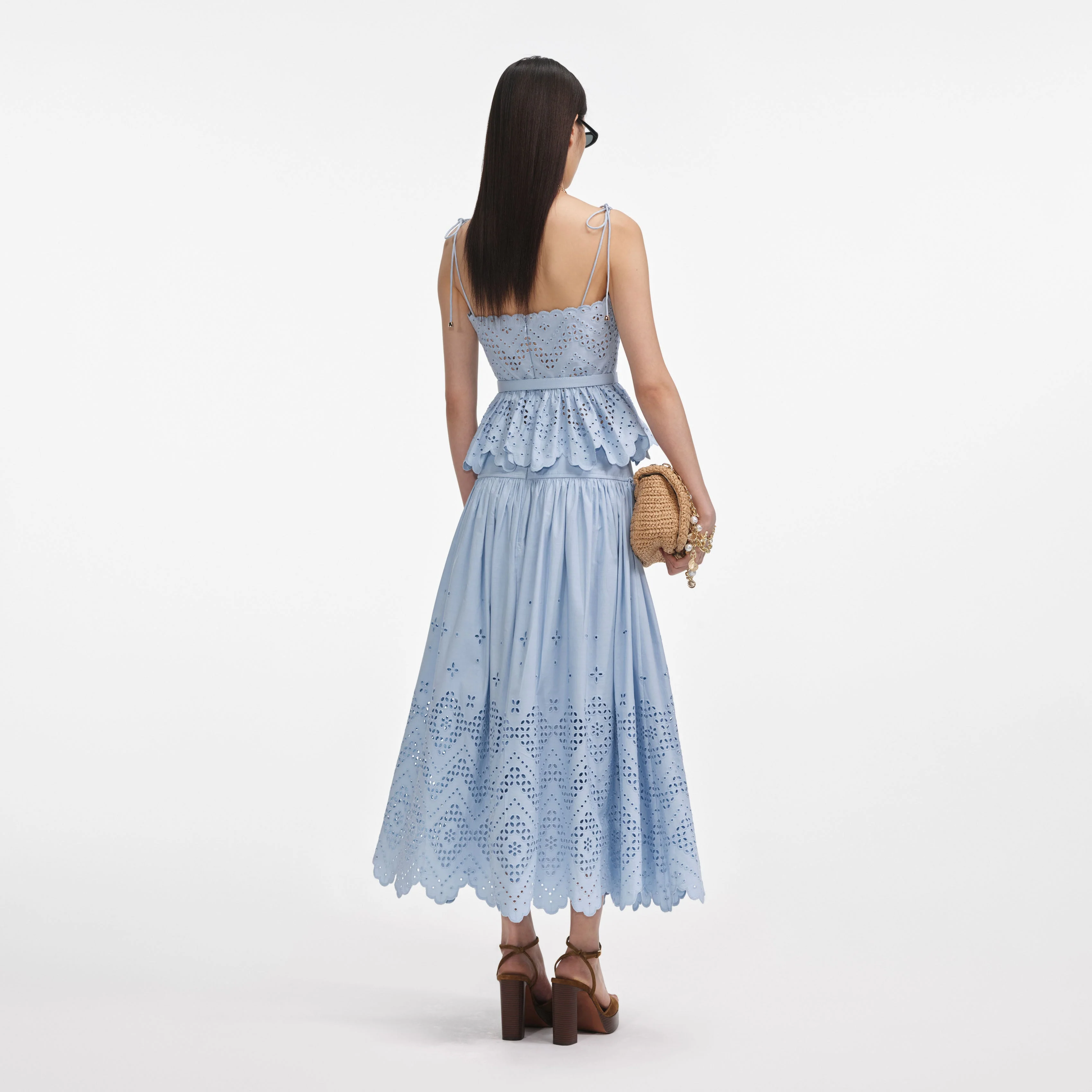 Blue Cotton Broderie Top - Image 3