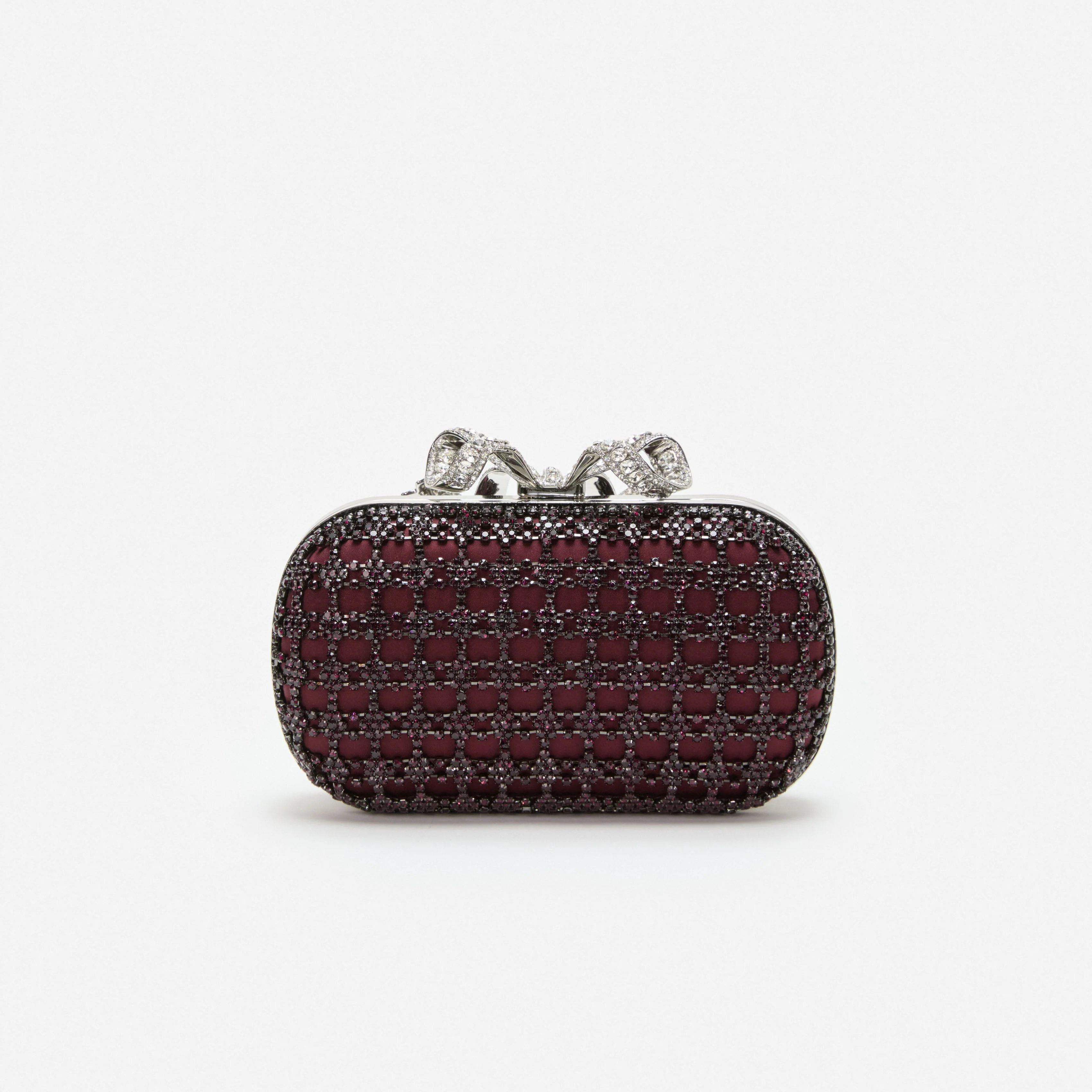 Burgundy Chainmail Clutch Bag - Image 3