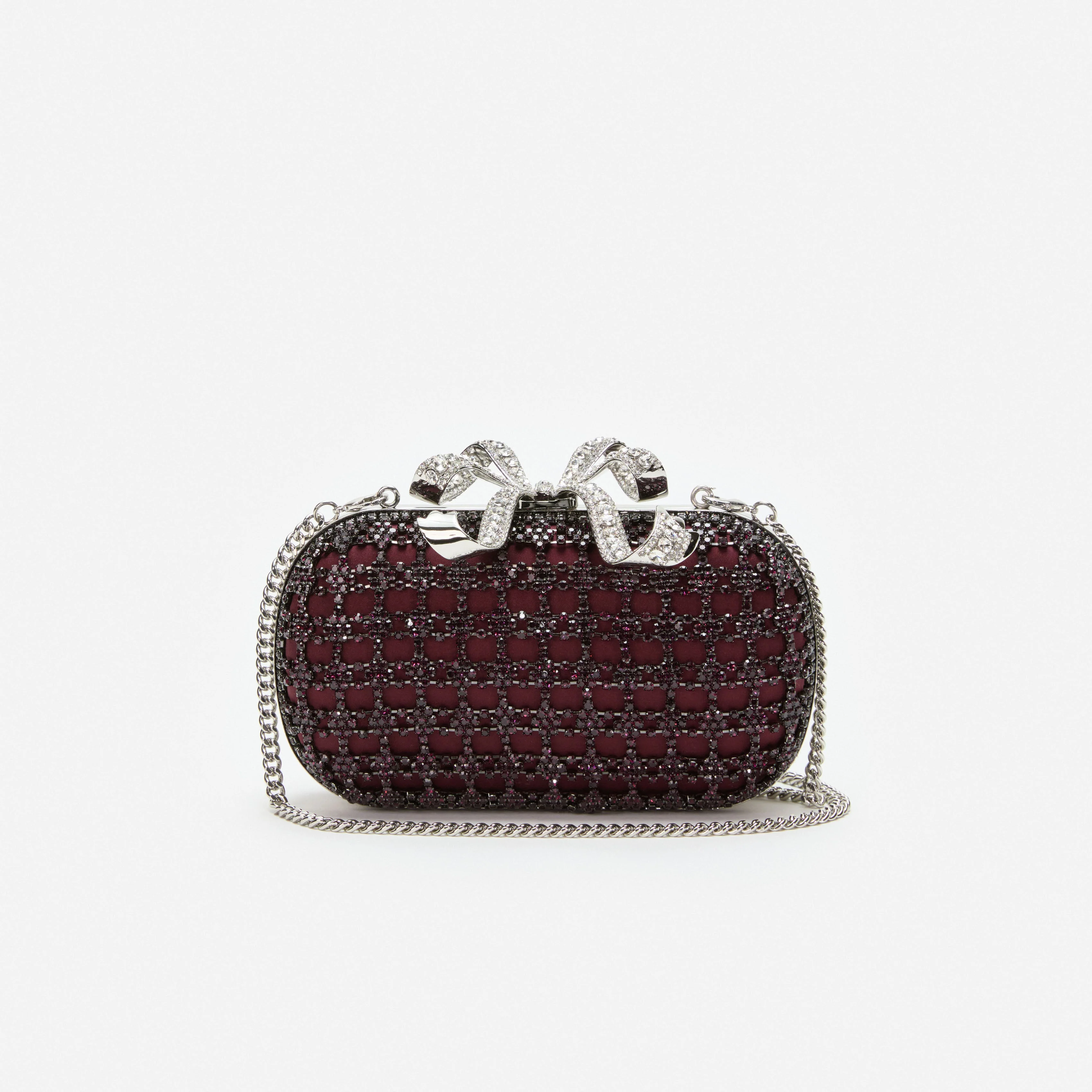Burgundy Chainmail Clutch Bag - Image 4