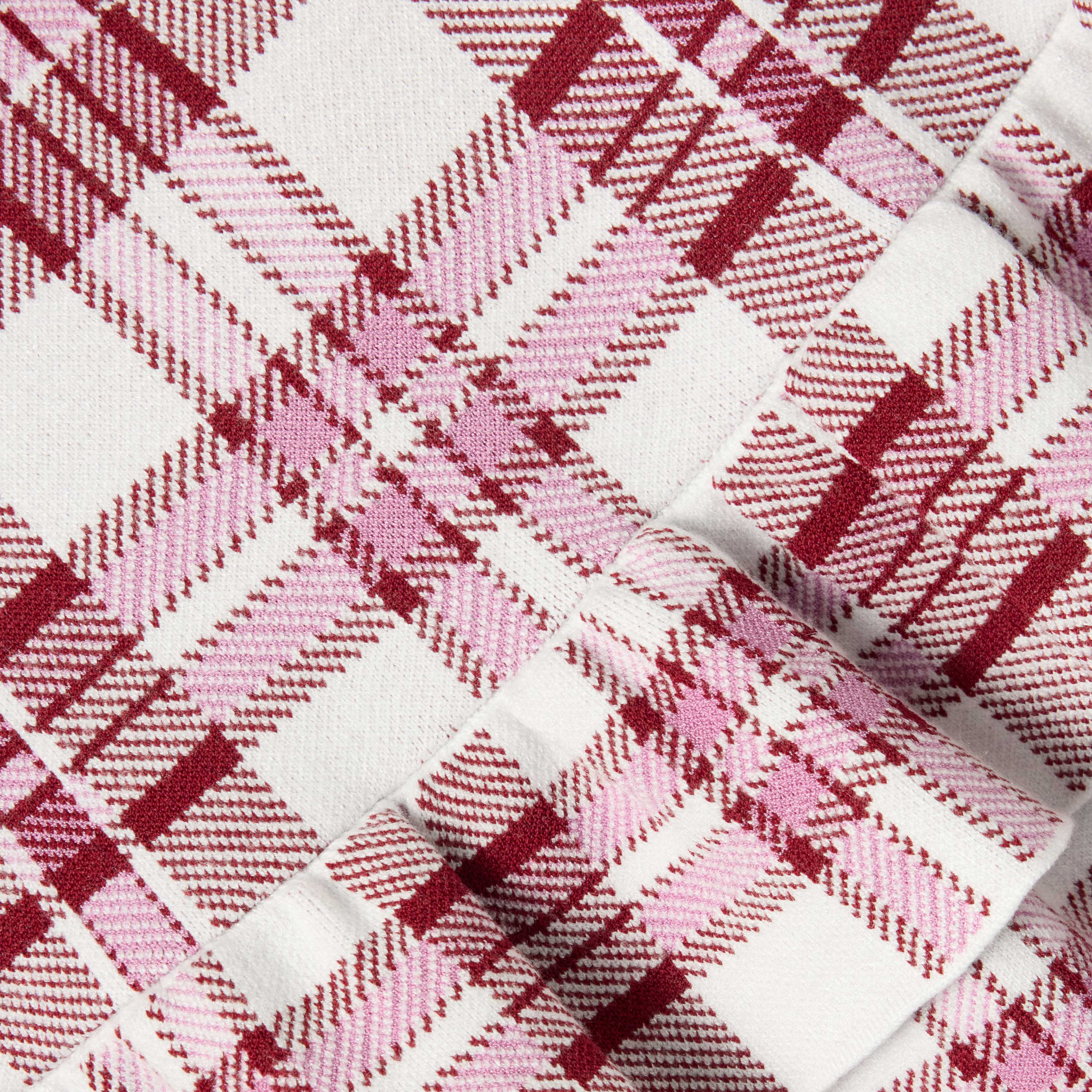 Burgundy Check Knit Skirt - Image 4