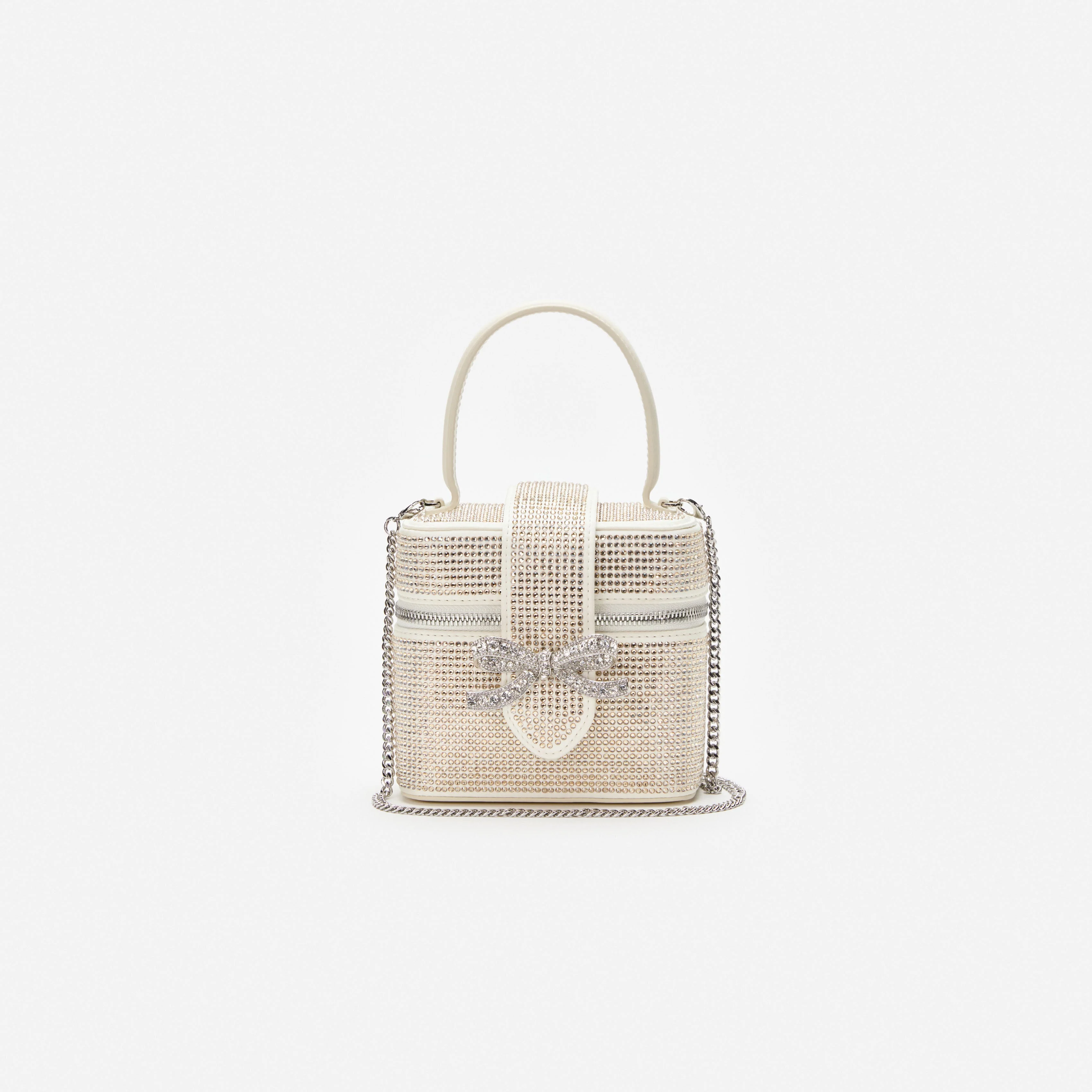 Champagne Satin Rhinestone Vanity Case - Image 4