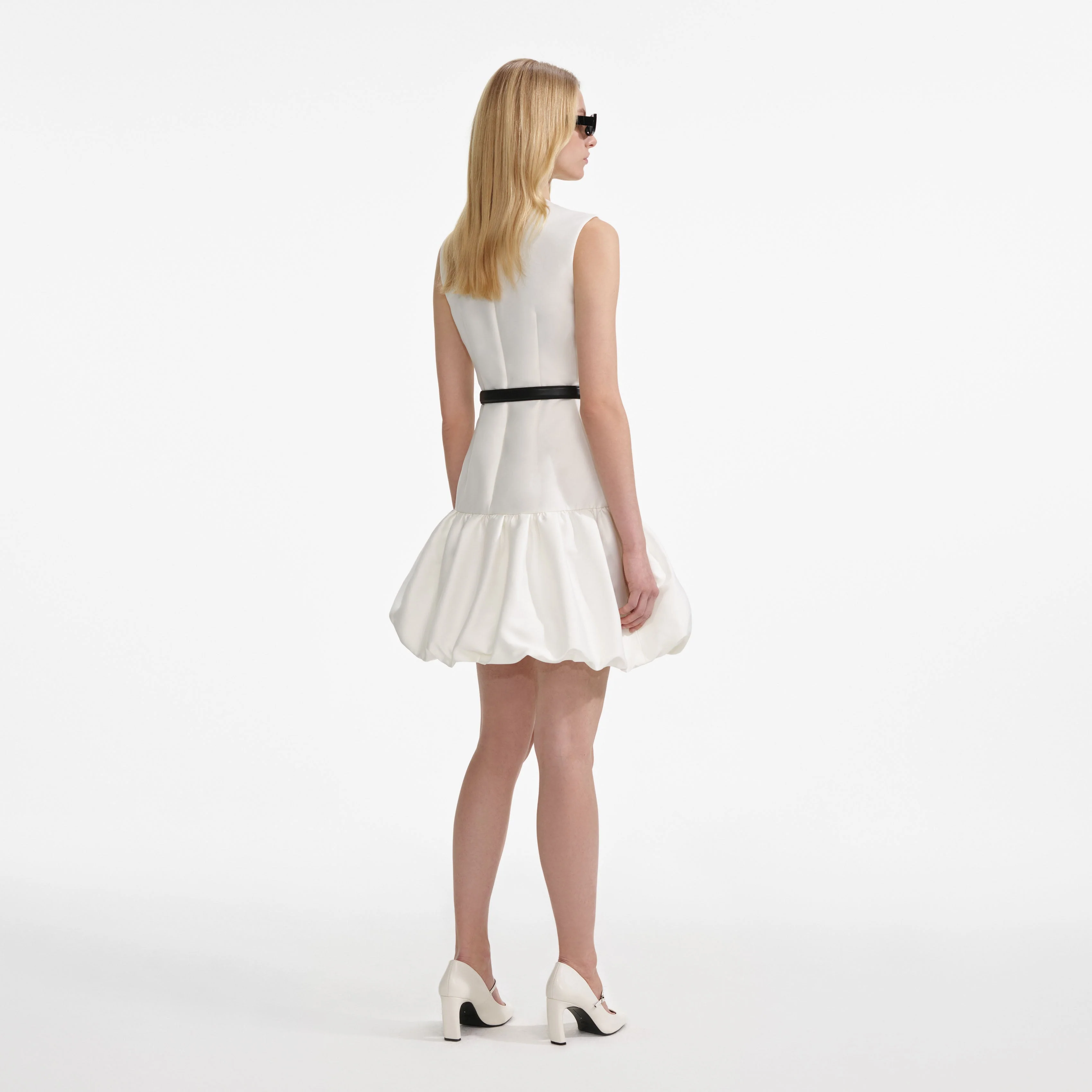 Cream Taffeta Mini Dress - Image 3