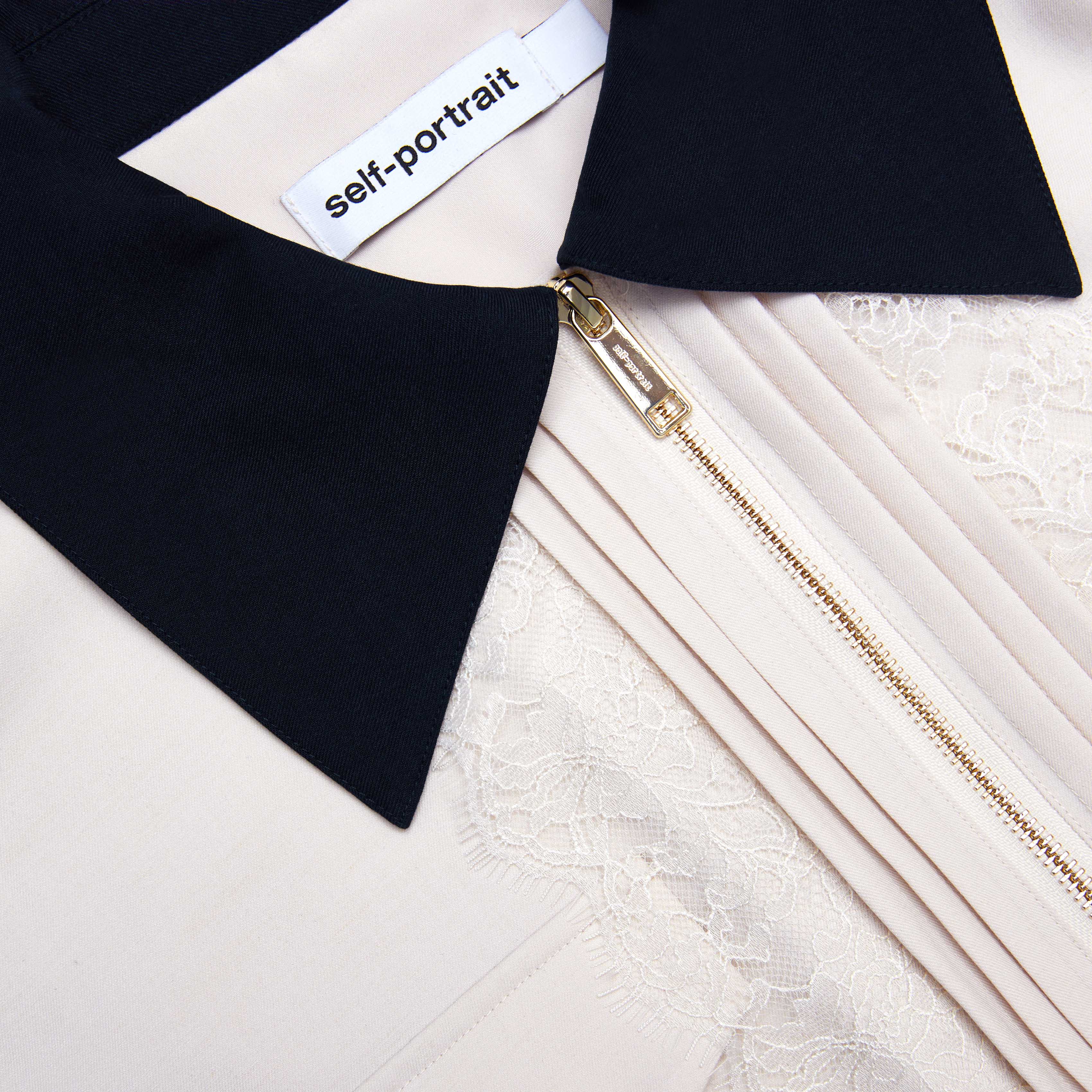 Cream Twill Contrast Collar Midi Dress - Image 5