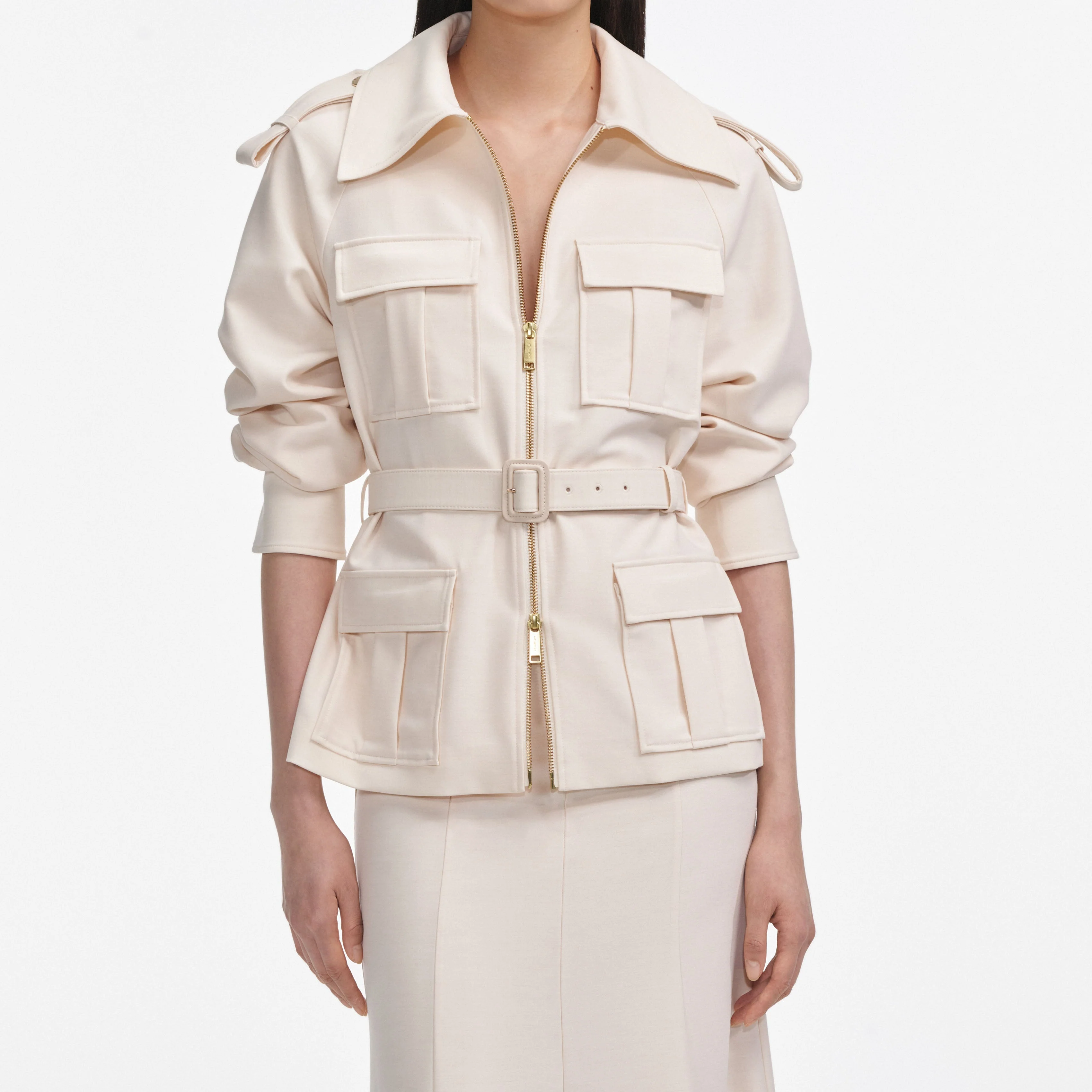 Cream Twill Midi Dress - Image 4