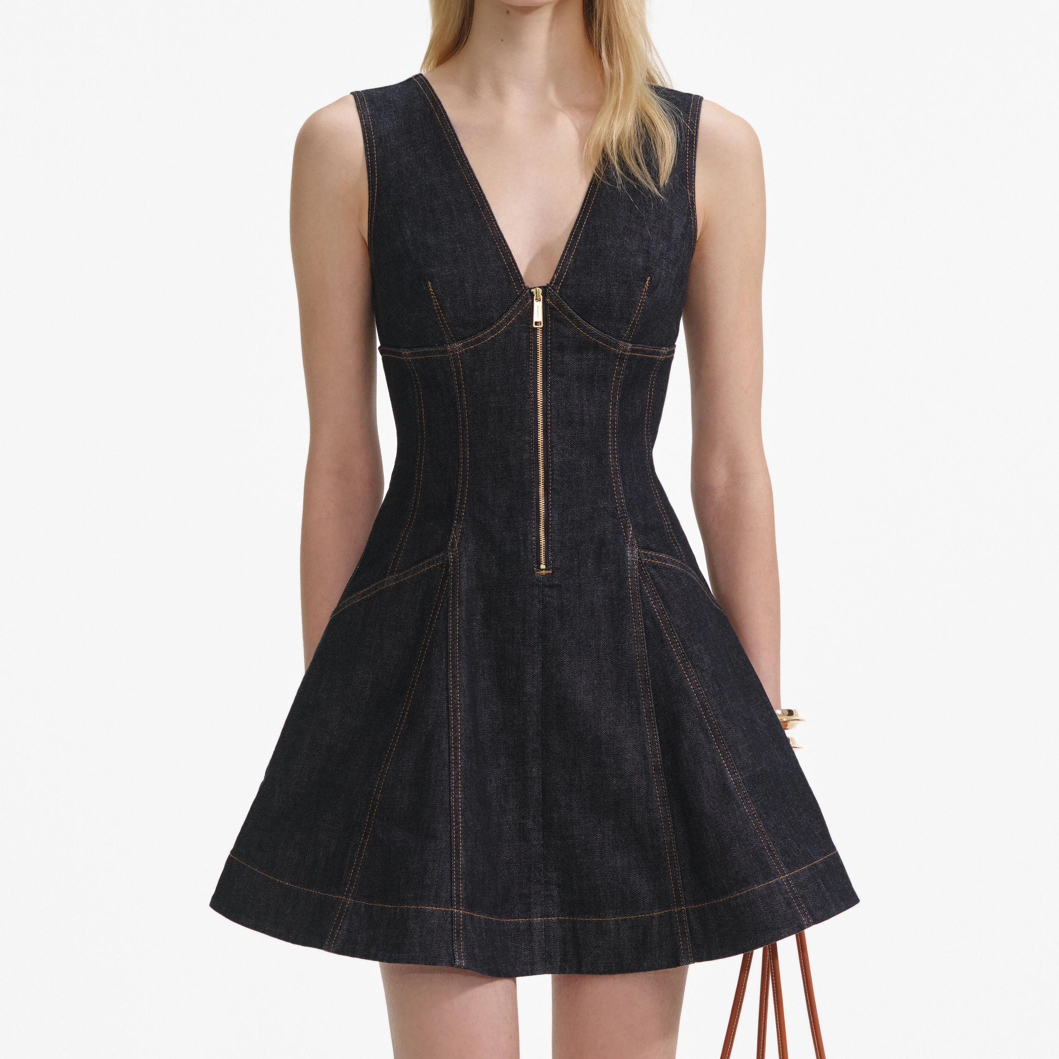 Indigo Denim Mini Dress - Image 4