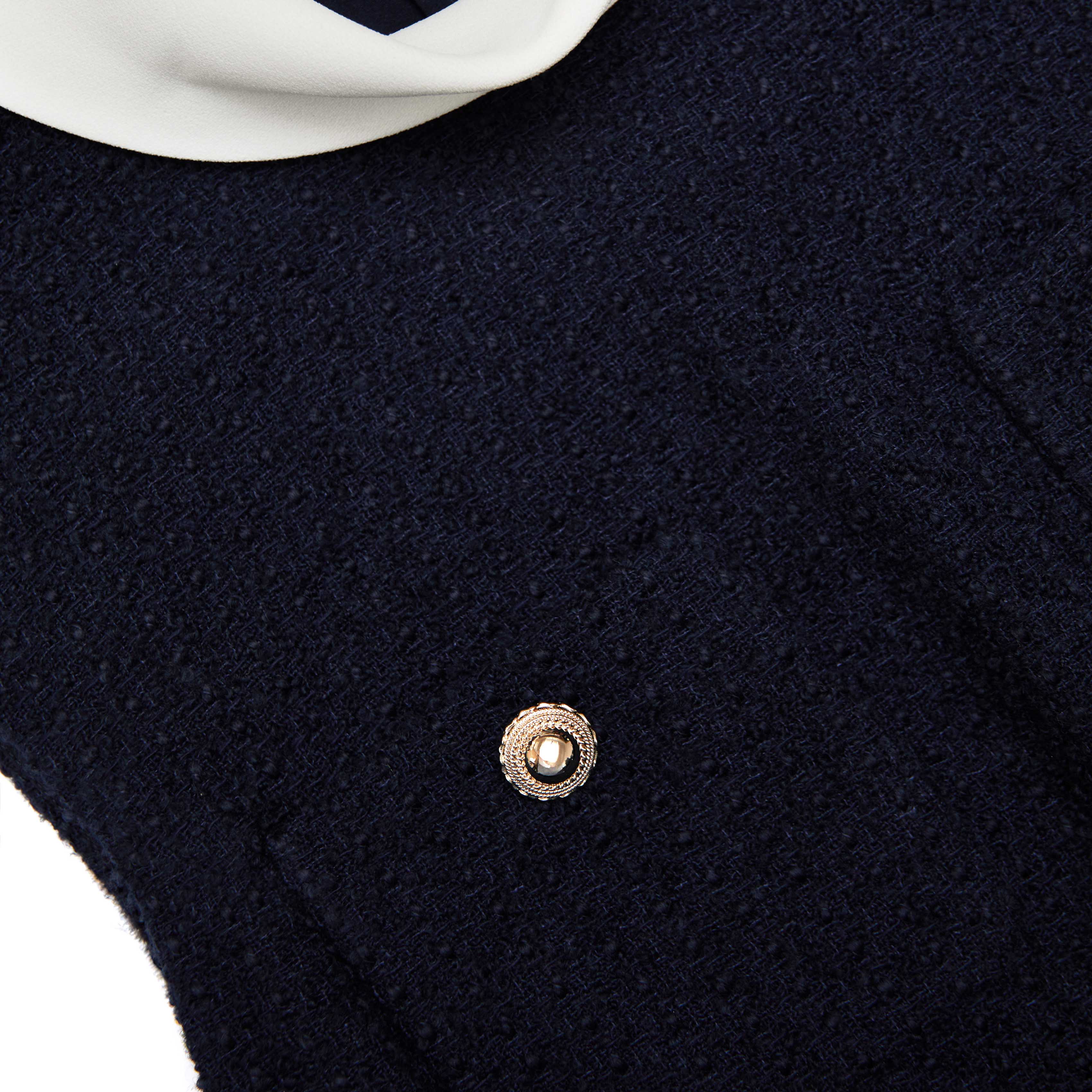 Navy Boucle Sleeveless Midi Dress - Image 5