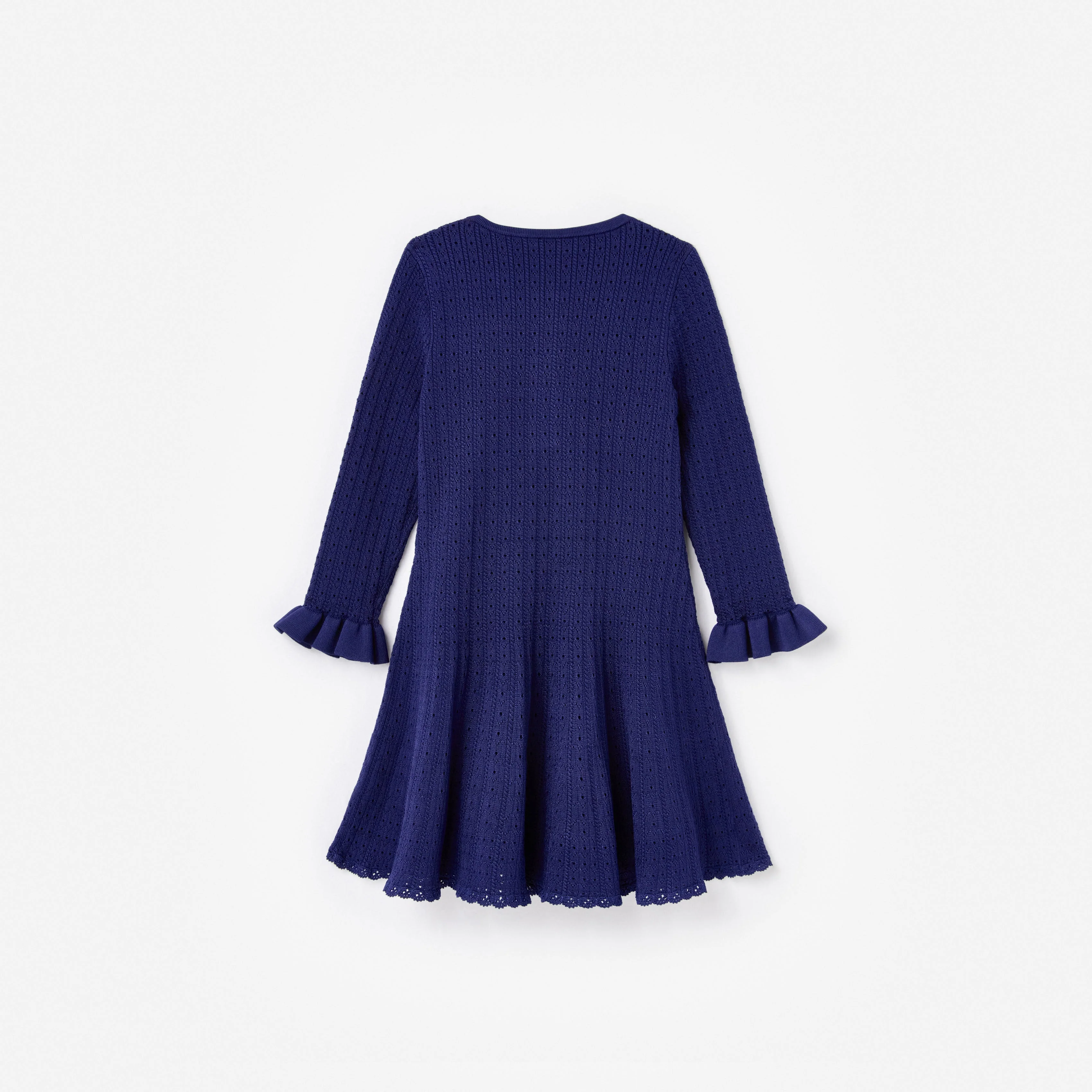 Navy Pointelle Knit Dress - Image 2