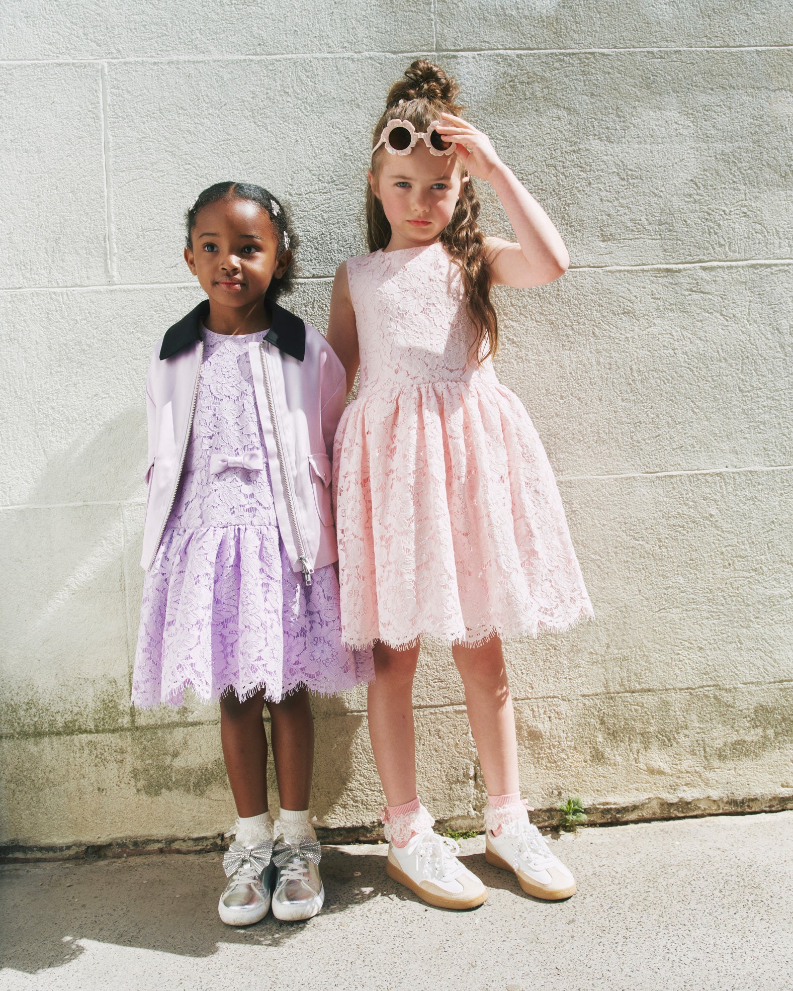 Pink Sleeveless Lace Dress - Image 3